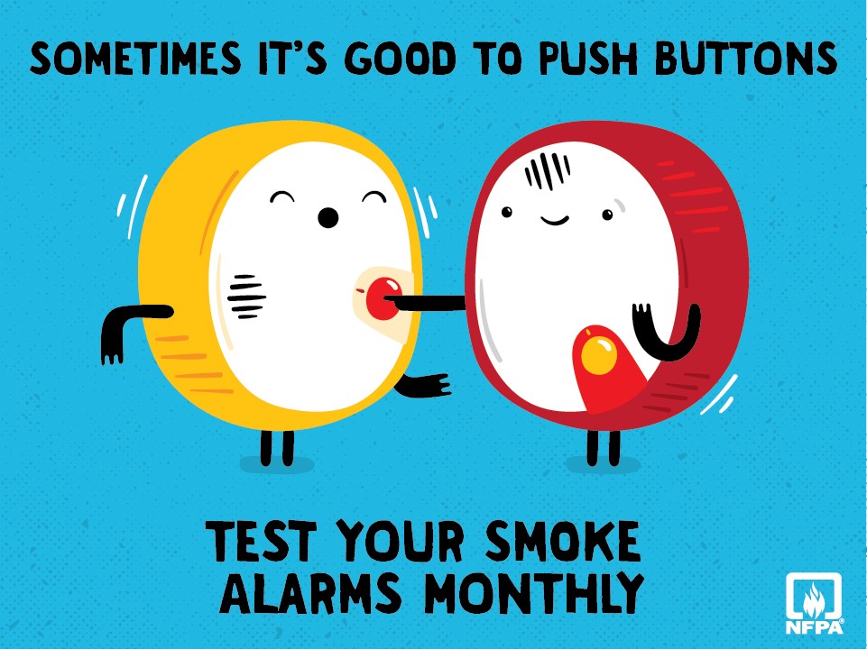 HamiltonFireDep's tweet image. Push the button, not your luck! A working smoke alarm gives you vital, extra time to escape if there is a fire in your home. Take a moment to test your smoke alarm today and have a home fire escape plan!
#TestItTuesday #HamOnt #StrongForYou
