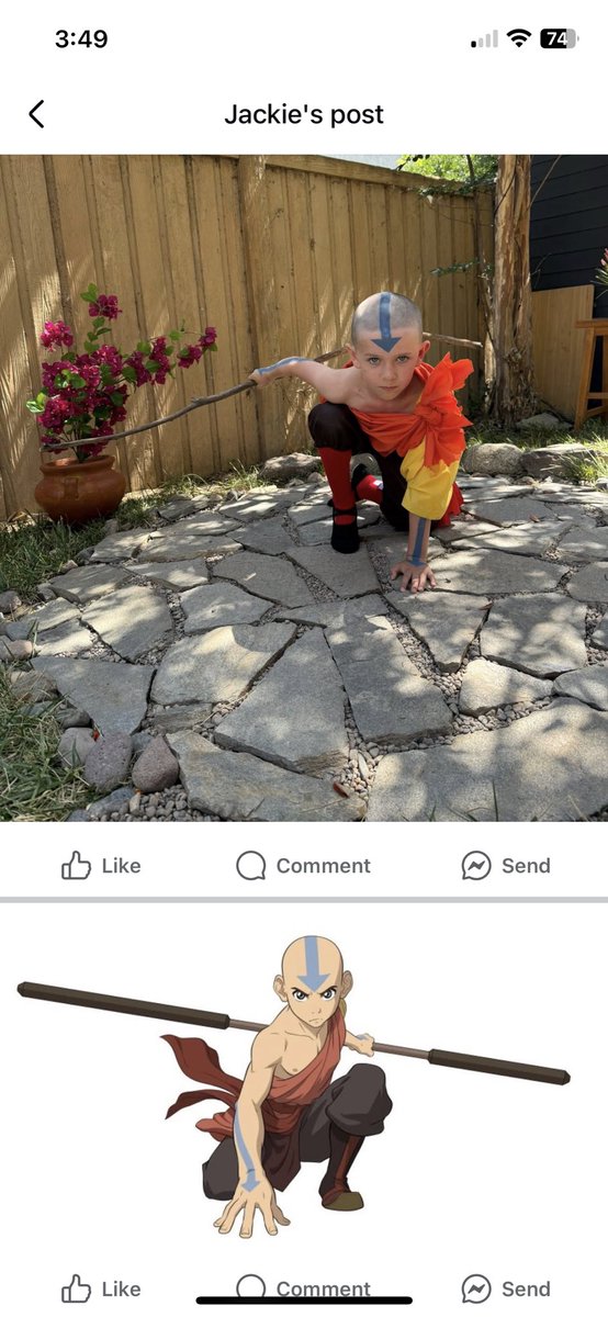 Grandson is playing Aang, the last surviving Airbender today. What do you think? #AvatarTheLastAirbender