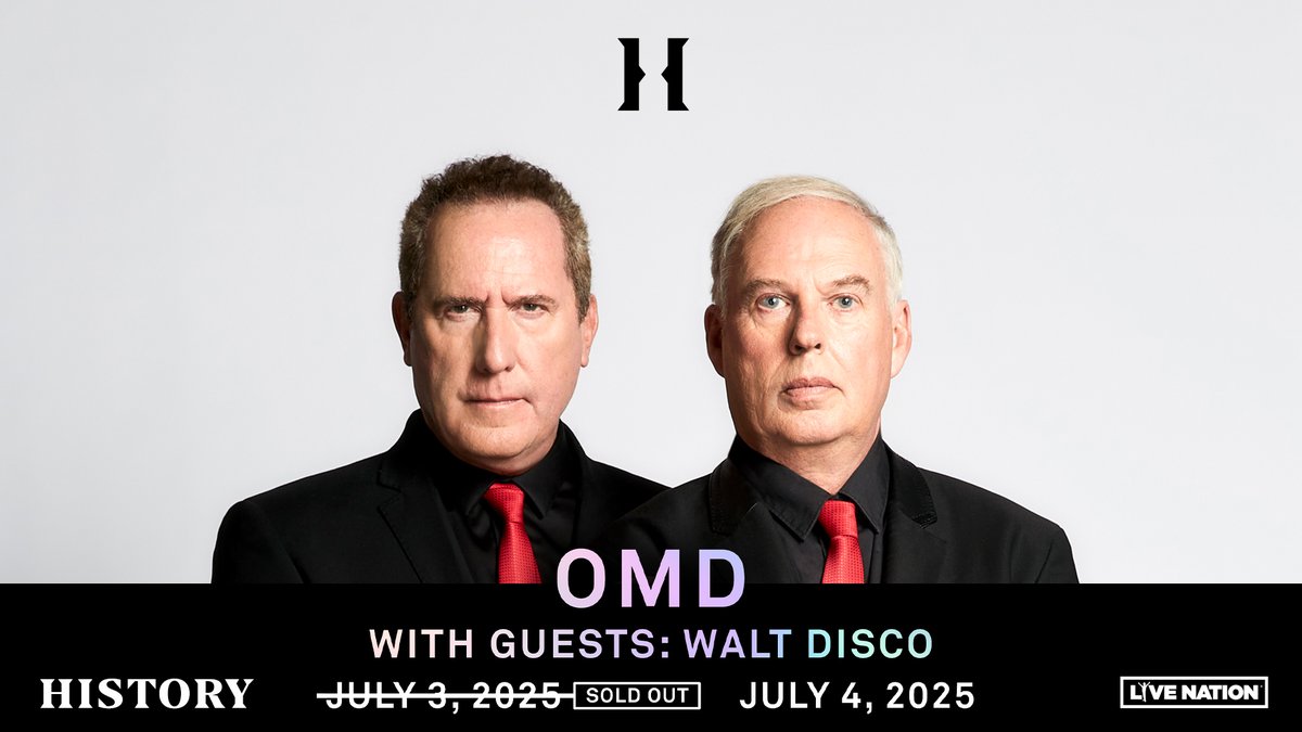 HistoryToronto's tweet image. TONIGHT + TOMORROW: @OfficialOMD brings their iconic synth-pop energy to our stage for two nights of pure nostalgia!

Set times:
Doors - 7:00pm
Walt Disco - 8:00pm
OMD - 9:00pm
*all times are subject to change

*must be 19+ with valid ID to attend

Relive the classics together!