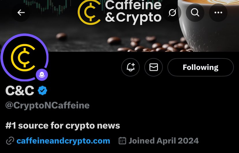 Go follow <a href="/CryptoNCaffeine/">C&C</a> 

#1 source for crypto news 🗞️