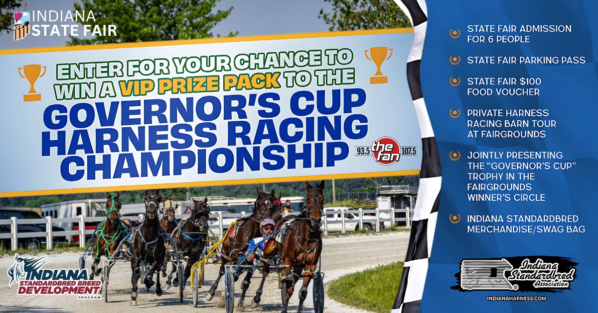 DID YOU KNOW? 
A harness racehorse’s driver’s uniform is called “colors.” Drivers wear the same colors their entire career.

Enter to Win a VIP Prize pack, courtesy of <a href="/INStandardbred/">Indiana Standardbred Breed Development Program</a> &amp; <a href="/IndianaHarness/">Indiana Harness</a> 👇
bit.ly/4n4nnYb