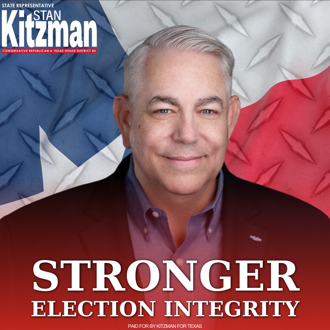 StanKitzmanTX's tweet image. 🗳️ Texas elections should be safe, secure, and honest. Period.
✅ HB 5115 – Felony for counting illegal votes or tossing real ones
✅ SB 509 – Stops last-minute rule changes by giving the Attorney General a chance to intervene
✅ SB 1470 – Tracks Texans who register in other…