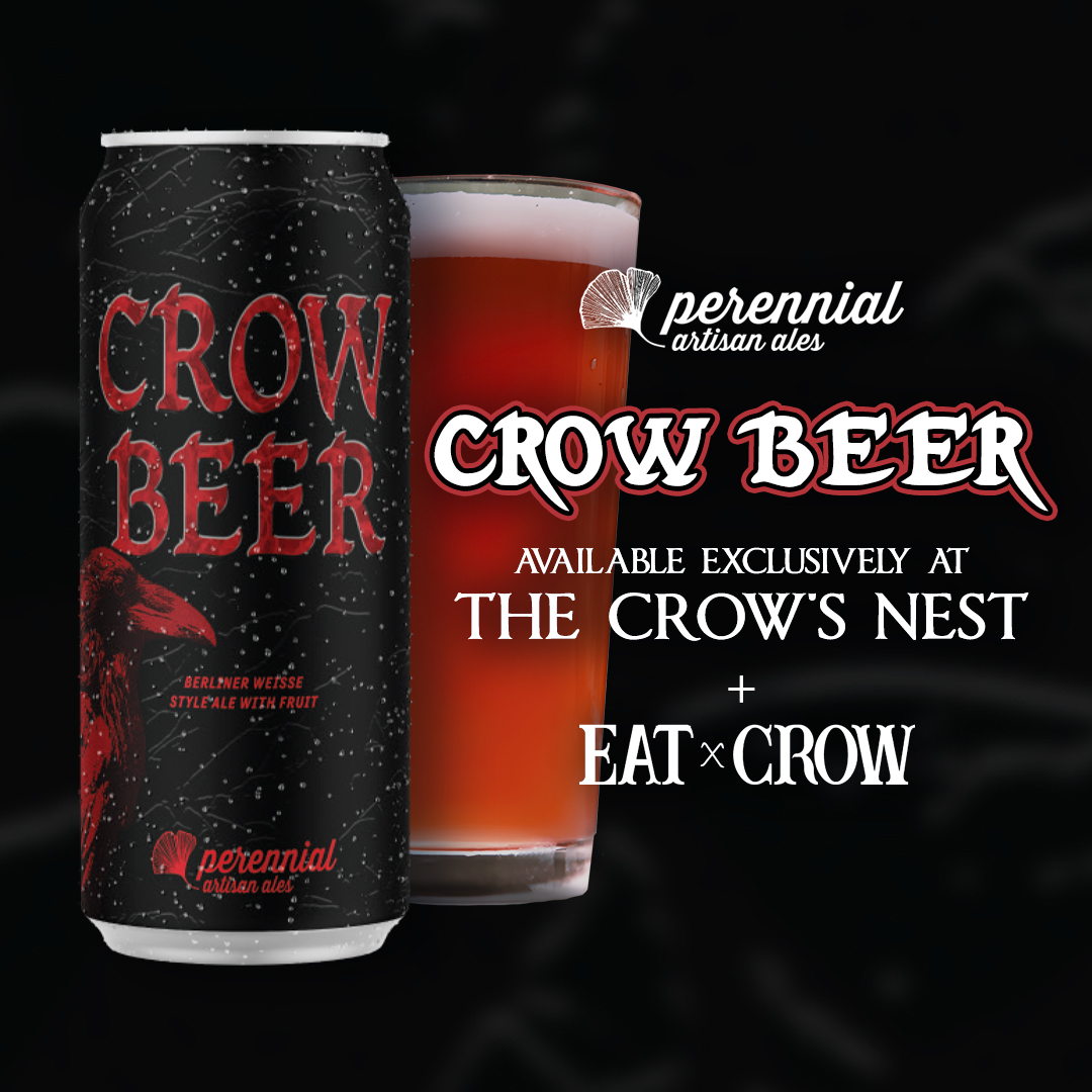 Well, would you look at this... We've got our own CROW BEER!! <a href="/PerennialBeer/">Perennial Artisan Ales</a> has brought a wave of tropical fruit and spice to make up this tart Berliner Weisse. Come try one today! Also available at <a href="/eatcrowstl/">Eat Crow</a> in Soulard!