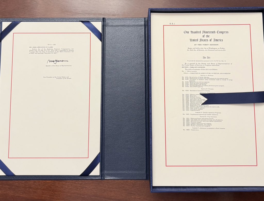 Today, we PASSED President Trump’s signature legislation: H.R. 1, the One Big Beautiful Bill Act.

This law delivers the largest tax cut in history for hardworking Americans and codifies President Trump’s and House Republicans’ campaign promises:

✅  Makes the 2017 Trump Tax