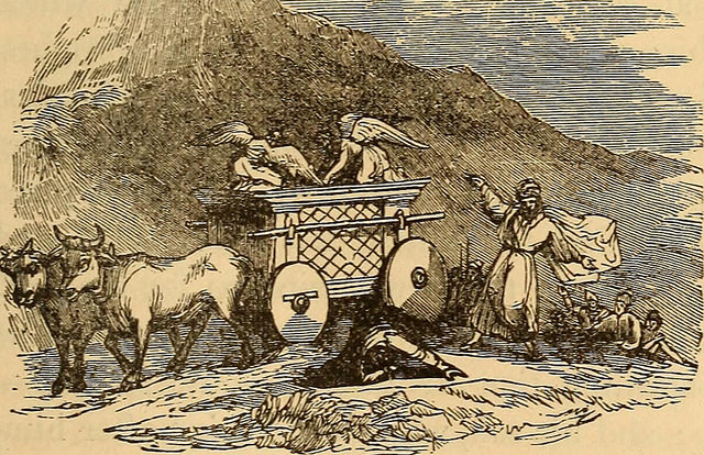 It's neither development nor blasphemy. It's a depiction of divine revelation. Mary is the Ark of the New Covenant, who far surpasses the Holiness of the old Ark.

"Who am I that the Mother of my Lord shall come to me?"

-

"Who am I that the Ark of my Lord shall come to me?"