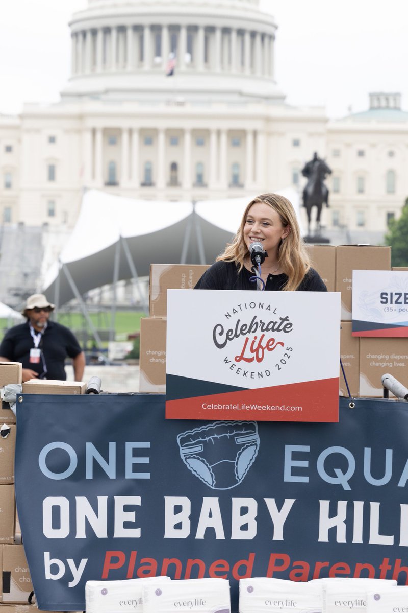 Last weekend I spoke on the steps of Capitol Hill alongside several pro-life organizations, including <a href="/everylife/">EveryLife</a>, who donated 392,715 diapers to families in need.

For the record - 392,715 is the exact number of children brutally killed by Planned Parenthood in 2024.

Praise be