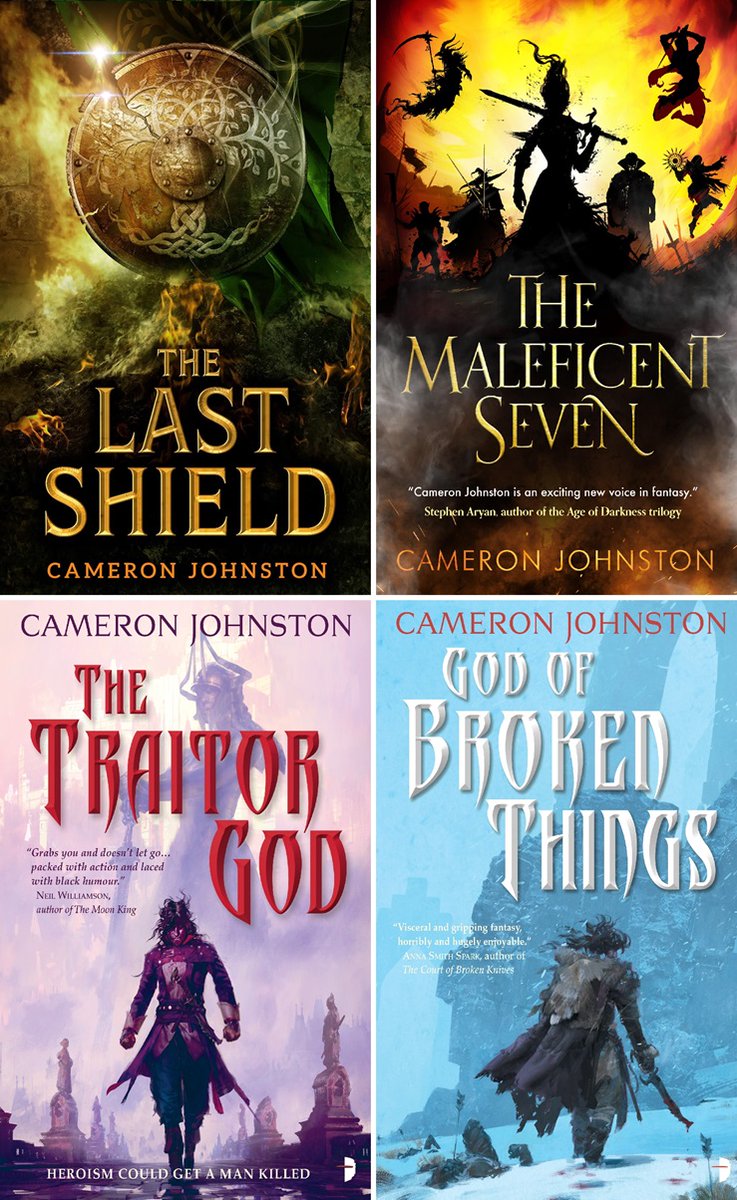 CamJohnston's tweet photo. It's been a quite a writing journey since 2018 when The Traitor God came out.  Four fantasy novels and a fifth out early next year, my books in shops, libraries and homes all across the world. How cool is that! https://t.co/b8fsqmFoD6