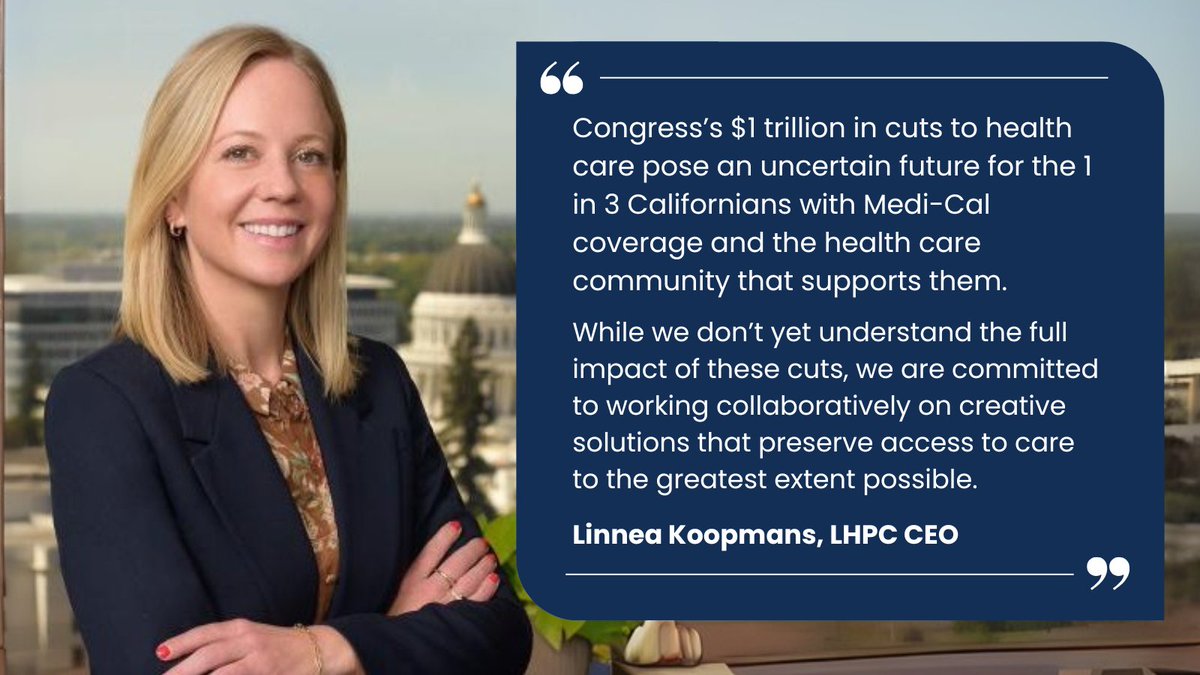Local Health Plans of California CEO Linnea Koopmans issued the following statement in response to the sweeping budget reconciliation bill which calls for devastating cuts to Medicaid

#MedicaidMatters
#ProtectMedicaid
#StandUpForMedicaid