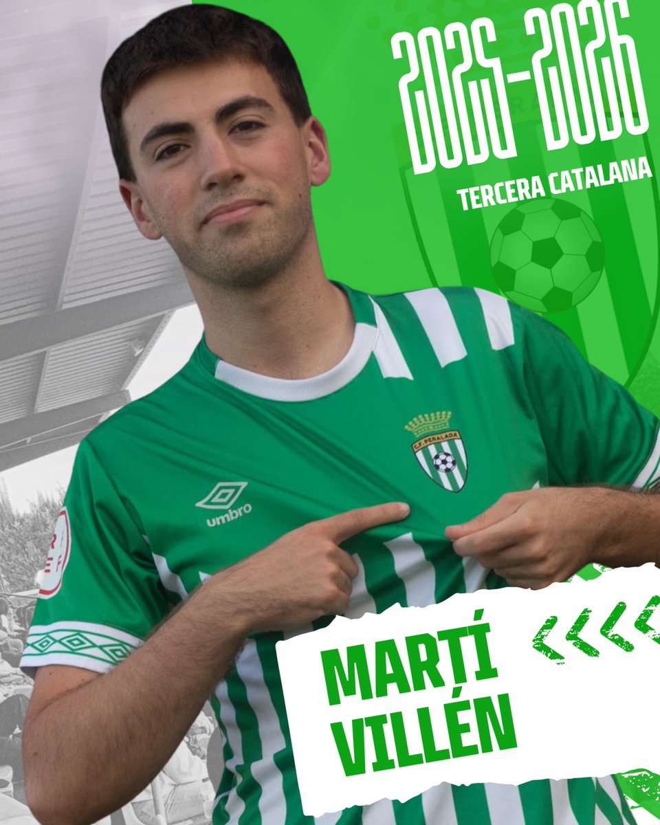 🔜 𝗧𝗲𝗿𝗰𝗲𝗿𝗮 𝗖𝗮𝘁𝗮𝗹𝗮𝗻𝗮

💚 FITXATGE Temporada 25/26
🎯 <a href="/MartiVillen/">Marti Villen</a> torna al club després d’una temporada a la <a href="/uequart/">Unió Esportiva Quart</a> !

⚔️ Central amb caràcter, experiència i compromís: més que una posició, és part de l’escut.

Amb el suport: <a href="/SemenCardona/">Semen Cardona</a> 

#somPeralada