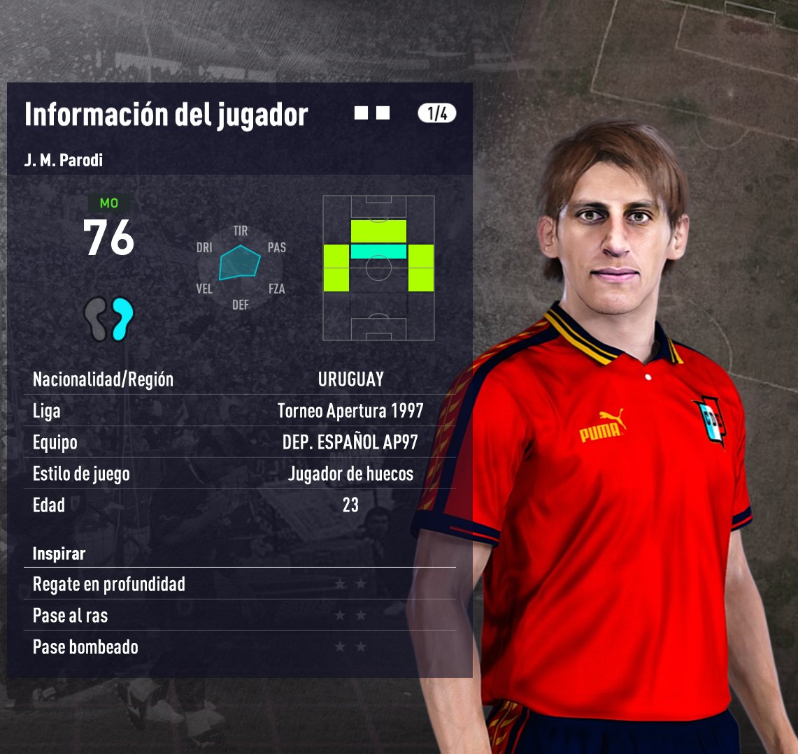 PES CLÁSICO (@pesclasico) on Twitter photo 🙌 Gracias a <a href="/WaxioFede/">WaxioFede14</a>, que sigue aportando su talento a PES Clásico. Esta vez, con una gran face de Juan Martín Parodi, que se suma al Deportivo Español del Torneo Apertura 1997 del fútbol argentino. #PESclasicoArgentino 🙌 Gracias a <a href="/WaxioFede/">WaxioFede14</a>, que sigue aportando su talento a PES Clásico. Esta vez, con una gran face de Juan Martín Parodi, que se suma al Deportivo Español del Torneo Apertura 1997 del fútbol argentino. #PESclasicoArgentino