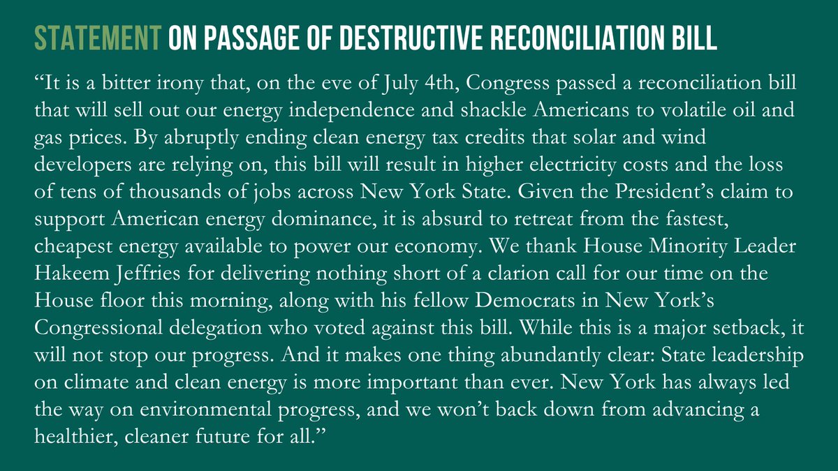 It is a bitter irony that, on the eve of July 4th, Congress passed a reconciliation bill that will sell out our energy independence and shackle Americans to volatile oil and gas prices. Read our full statement:
