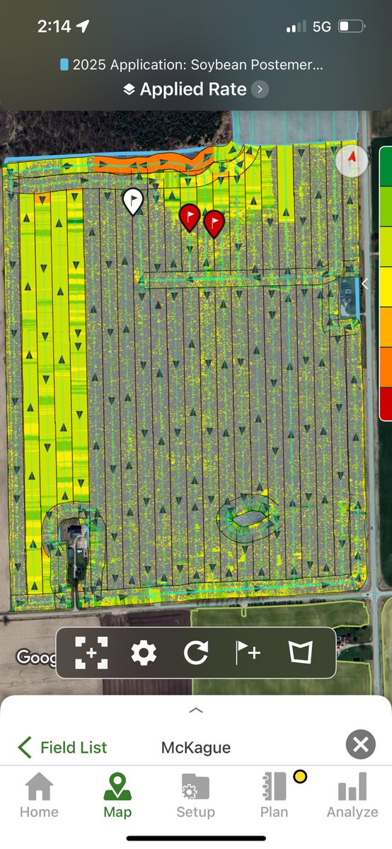 14Ram's tweet image. Now that’s cool. Covered 260 acres and sprayed 110. Would have been less if I had more acres to cover but wanted to finish with an empty sprayer. 
Big thanks to @Raylite_Farms for setting up the See&amp;amp;Spray demo!
Got one more field to try and guessing savings will be 80%+