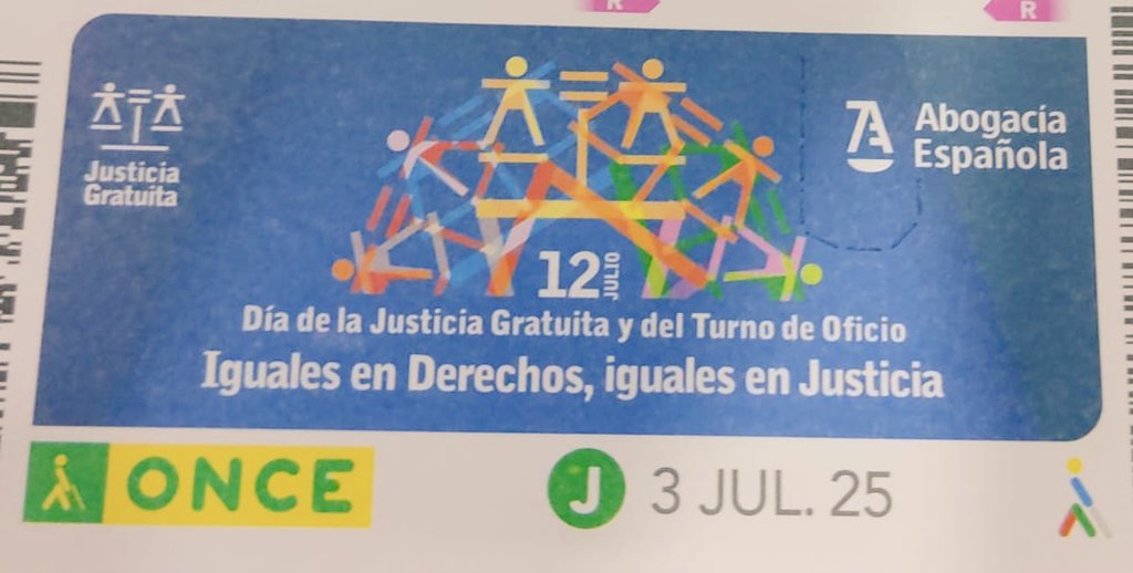 Hoy tocaba comprar el #cupon de la <a href="/ONCE_oficial/">ONCE</a> por el día de la #justiciagratuita el próximo 12 de julio. #diajusticiagratuita #turnodeoficio #365dias