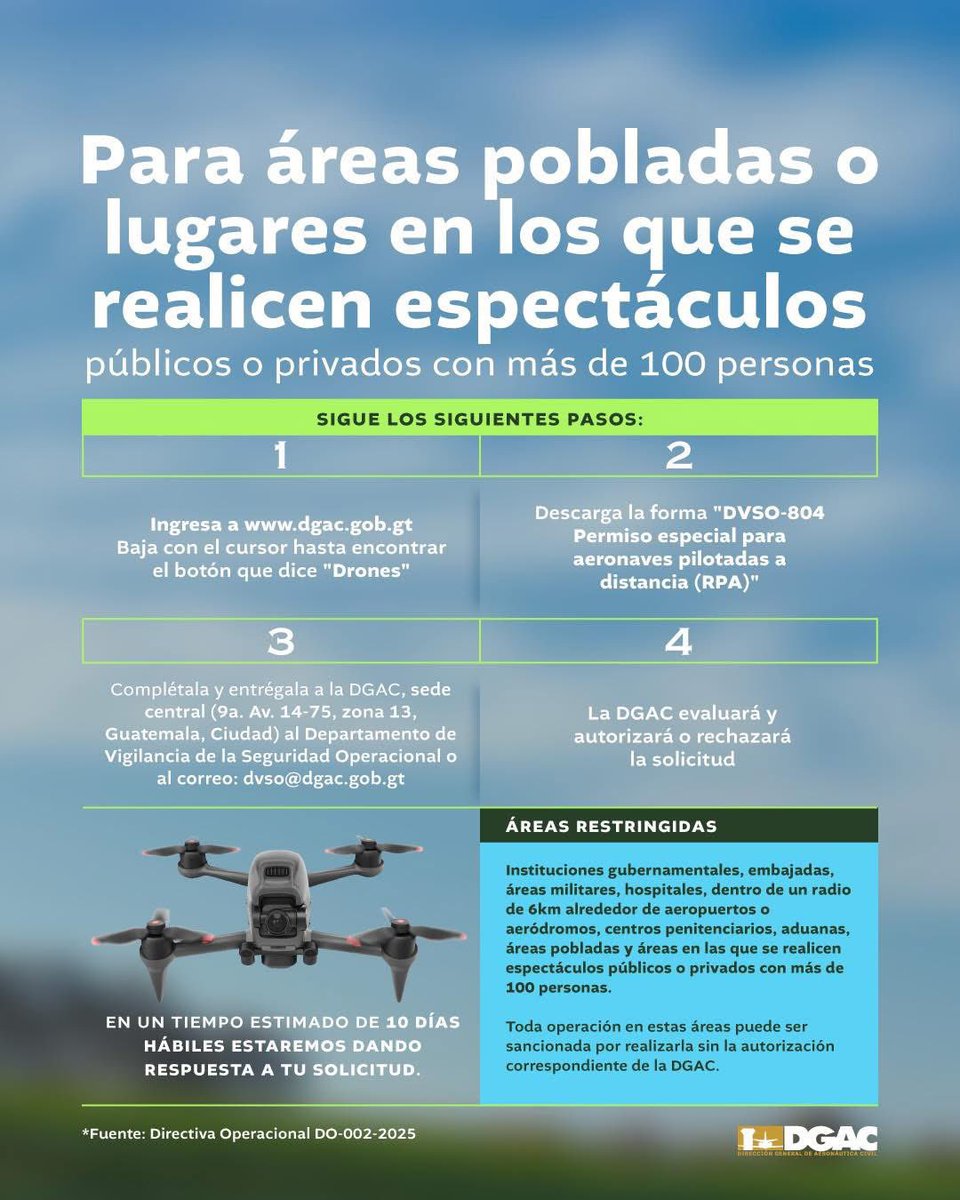 ¡Atención, pilotos de drones! 🚁✨

Si vas a volar tu dron en zonas donde hay mucha gente o eventos masivos, necesitas un permiso especial.

¿Para qué? Para garantizar la seguridad de todos y evitar accidentes o interferencias.

👀 Recuerda: hay áreas restringidas como