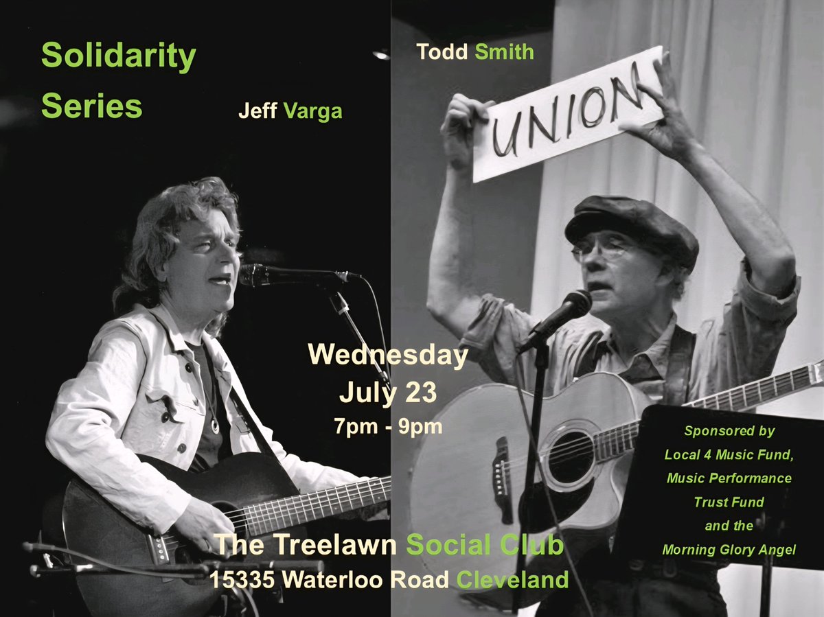 local4afm's tweet image. The #Solidarity Series this month features Jeff Varga and Todd Smith. Support Your Local Songwriter! Free Admission! #UnionStrong