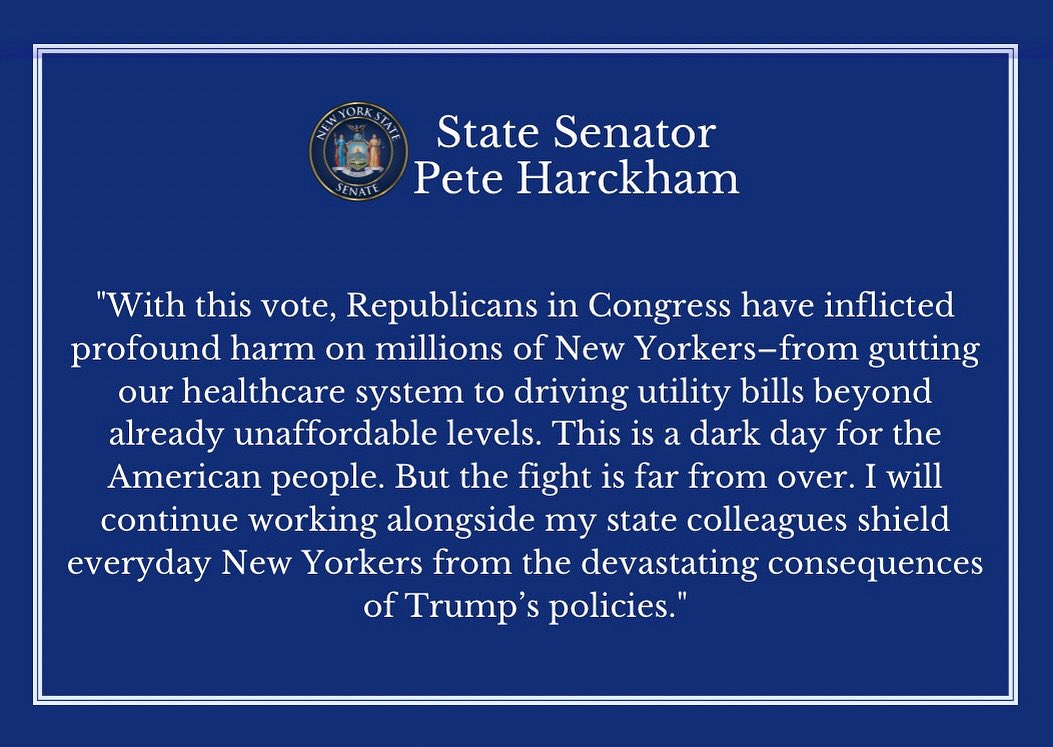 My statement on the passage of Trump’s Big Ugly Bill.