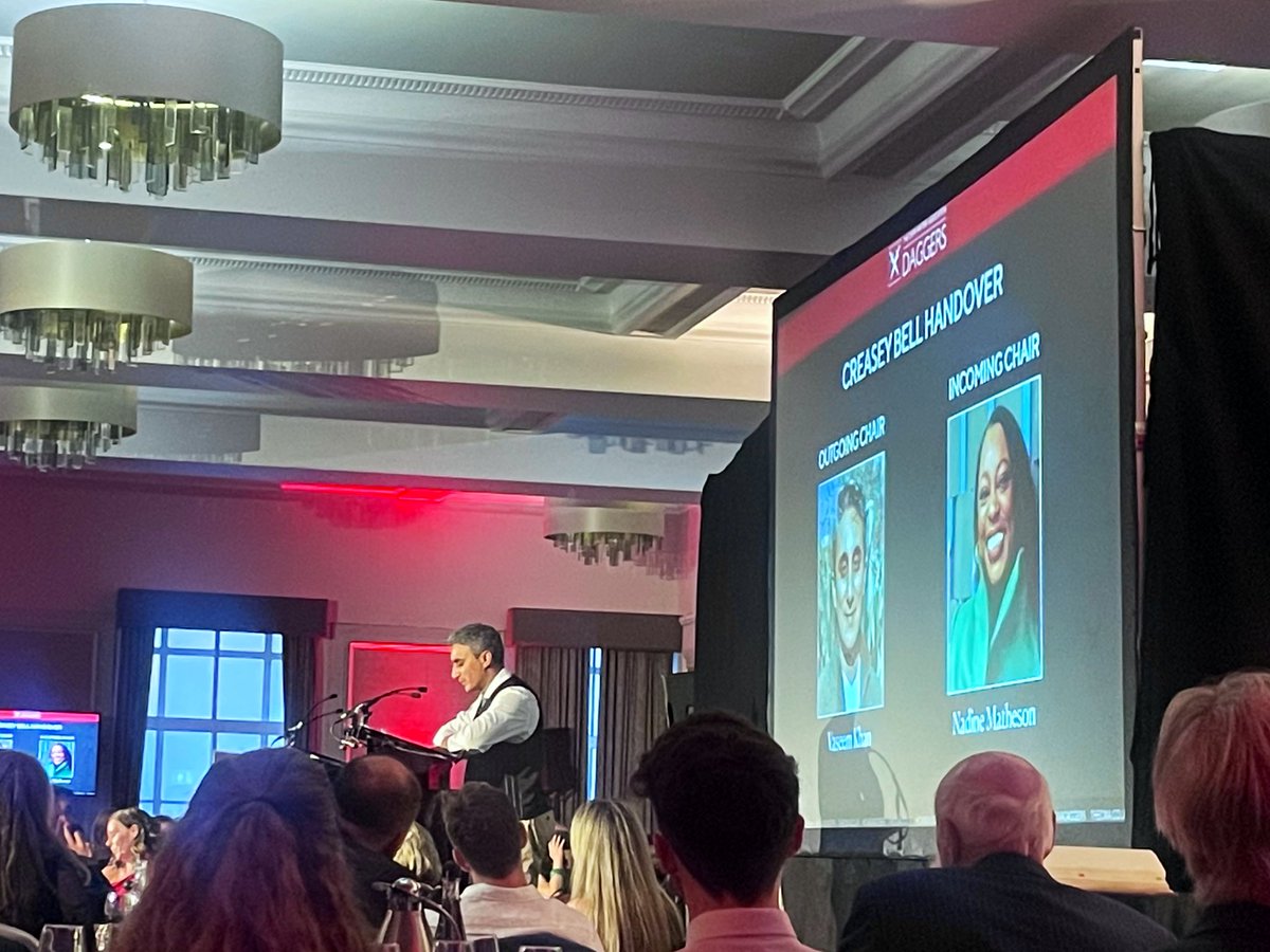 The brilliant <a href="/VaseemKhanUK/">Vaseem Khan</a> as outgoing chair of <a href="/The_CWA/">The Crime Writers’ Association</a> with a nod to The Boys, which I take full responsibility for 🙌
