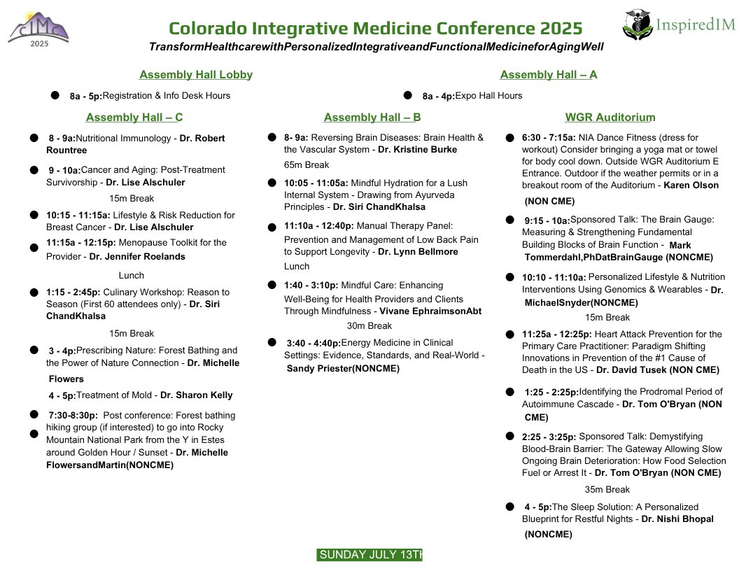 InspiredIMF's tweet image. 📣 Great News! Our conference agenda is LIVE 👏
To get a downloadable version, as well as register for the event and find additional information, go to inspiredim.org/conferences
We look forward to seeing you in Estes!
*Agenda subject to change*
#cIMc2025…