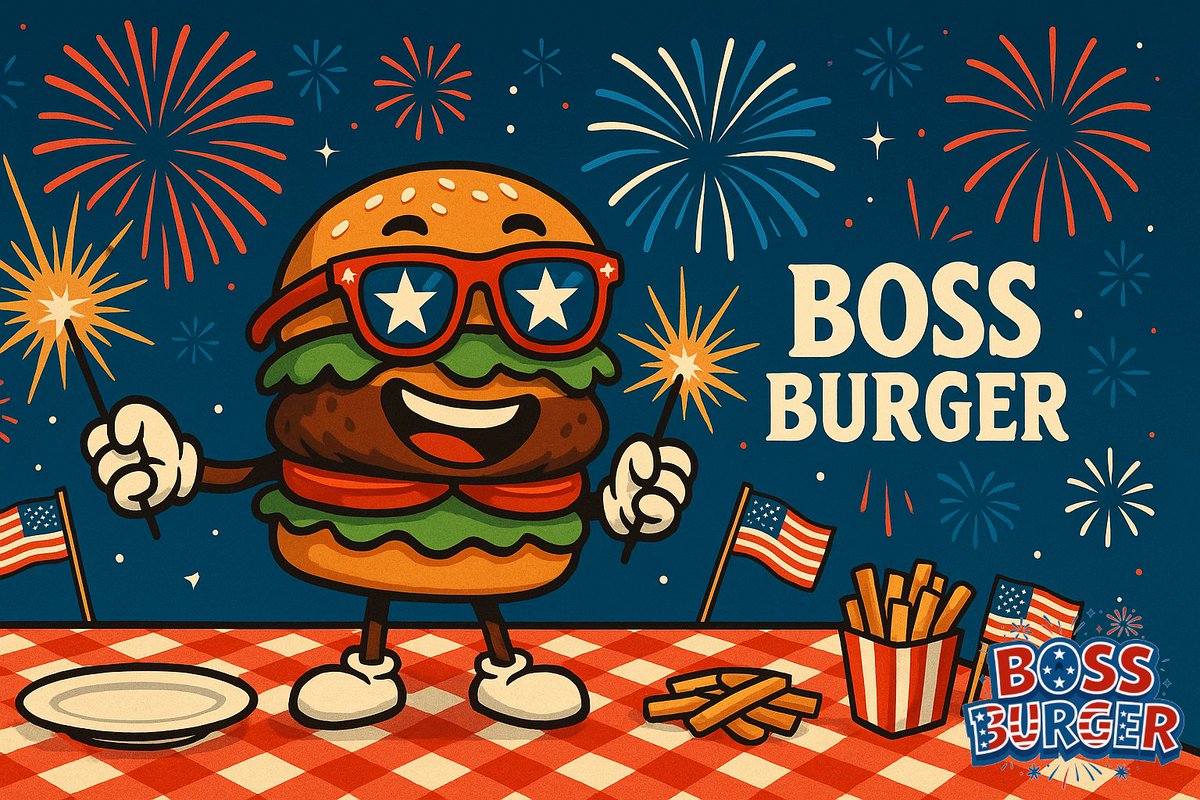 Happy 4th of July from #BossBurger! 🎆🍔 Firework-level flavor and freedom in every bite. 🇺🇸✨
#FourthOfJuly #IndependenceDay