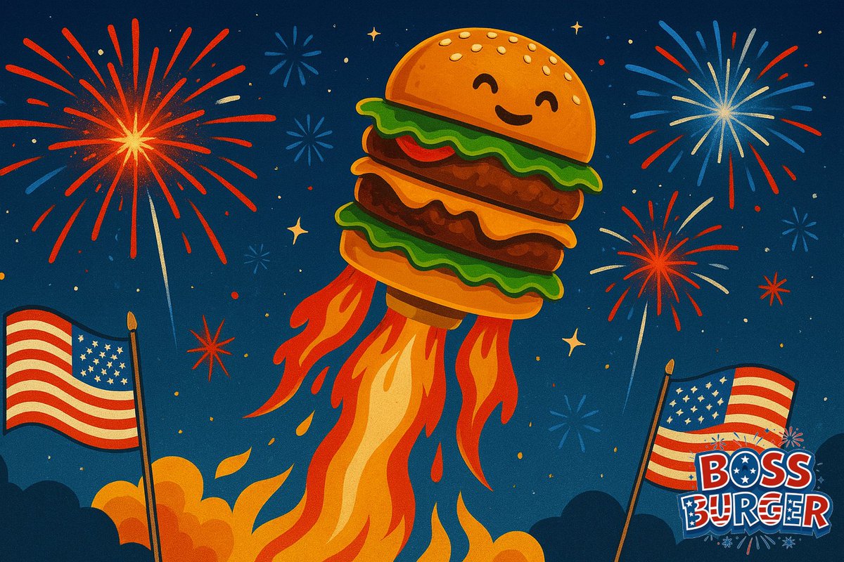 Cue the rockets—our burgers are ready for lift-off! Grab a Boss Burger, salute the stars &amp; stripes, and taste independence. 🚀🍔🇺🇸
#FourthOfJuly #BossBurger
