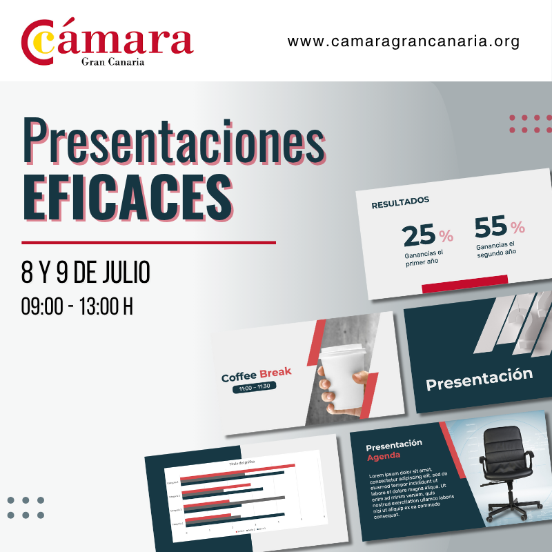 🎯 ¿Te gustaría mejorar la calidad de tus presentaciones y comunicar con mayor impacto?
💡 Aprenderás herramientas y principios sencillos de diseño desde el primer día.
No necesitas ser diseñador/a🧠✨

🗓️ 8 y 9 de julio
⏰De 9:00 a 13:00 h
🔗 camaragrancanaria.org/formacion/ofer…