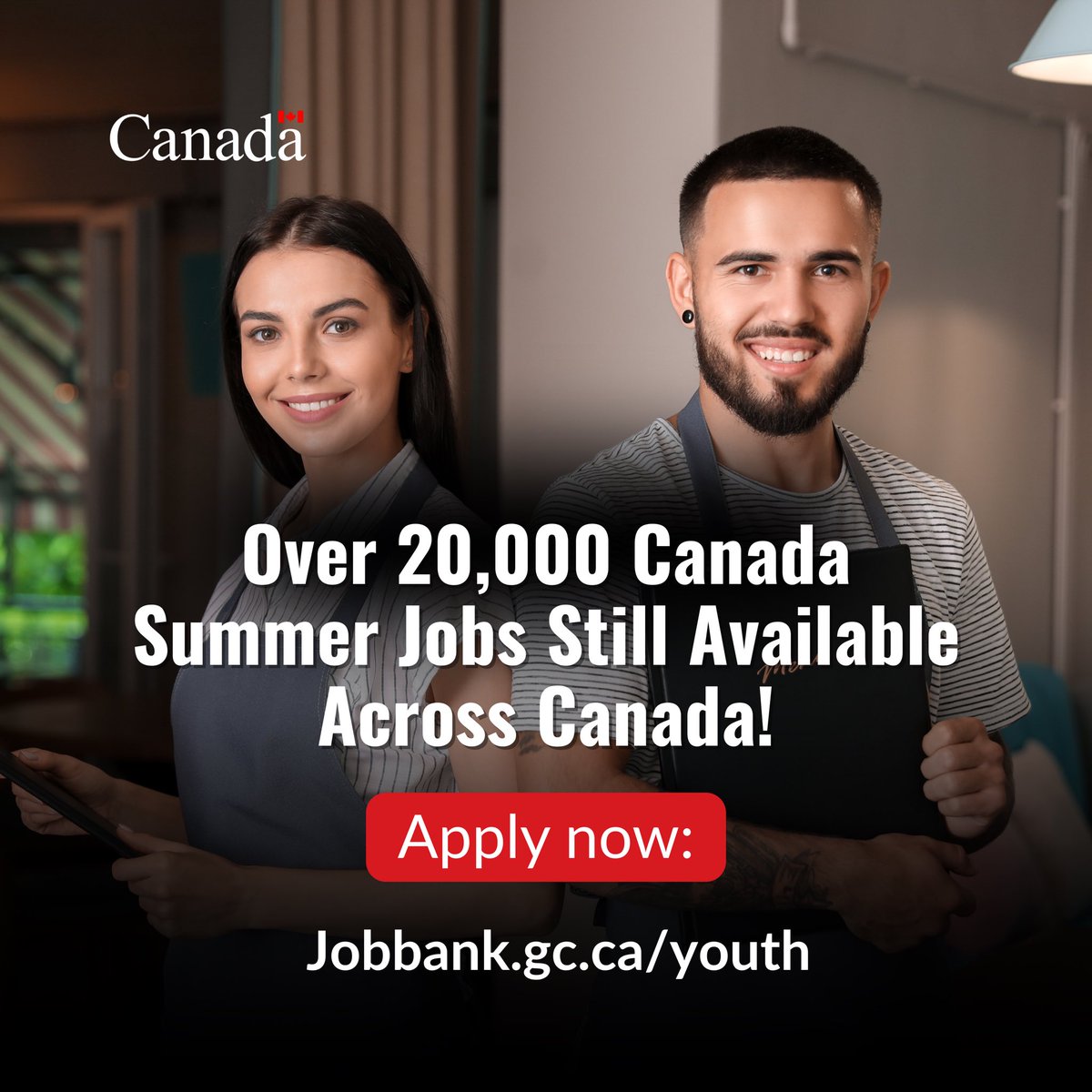 Your new government is acting on youth unemployment.
 
That’s why we invested even more in the Canada Summer Jobs program — and right now, over 20,000 jobs are still available across the country.

Apply today!
Jobbank.gc.ca/youth

🇨🇦