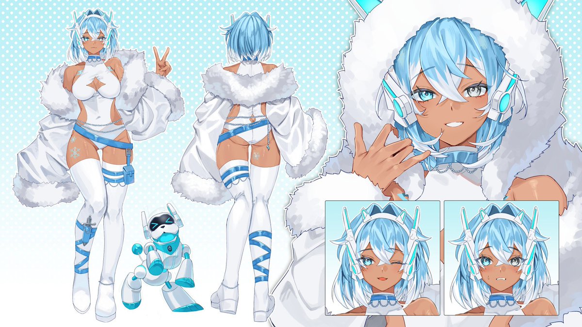 icymoroll's tweet image. ❄️Icymoroll Reference❄️

 Let me reintroduce myself. ELLO! I’m Icy, your cyber human time traveller from the future!🩵

🎨Art tag: #IcymorollArt
🔗twitch.tv/icymoroll
___________________________

⚙️+🎨: @/StudioNekoyama 
🖌️Ref sheet: @ natou3wari
🖌️Art collage: @ m1stm1