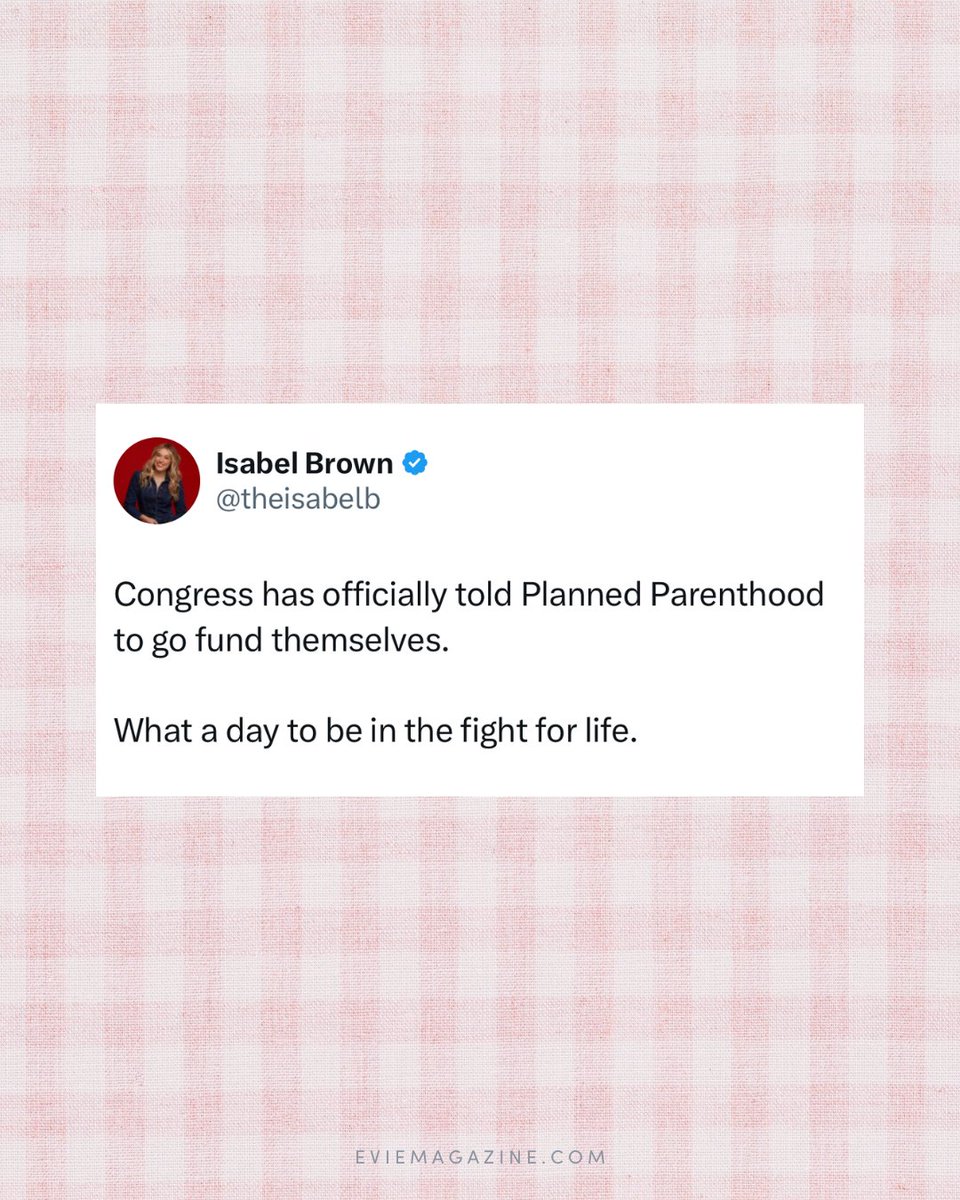 Planned Parenthood has officially been defunded following Congress's approval of President Trump's Big Beautiful Bill 🙌