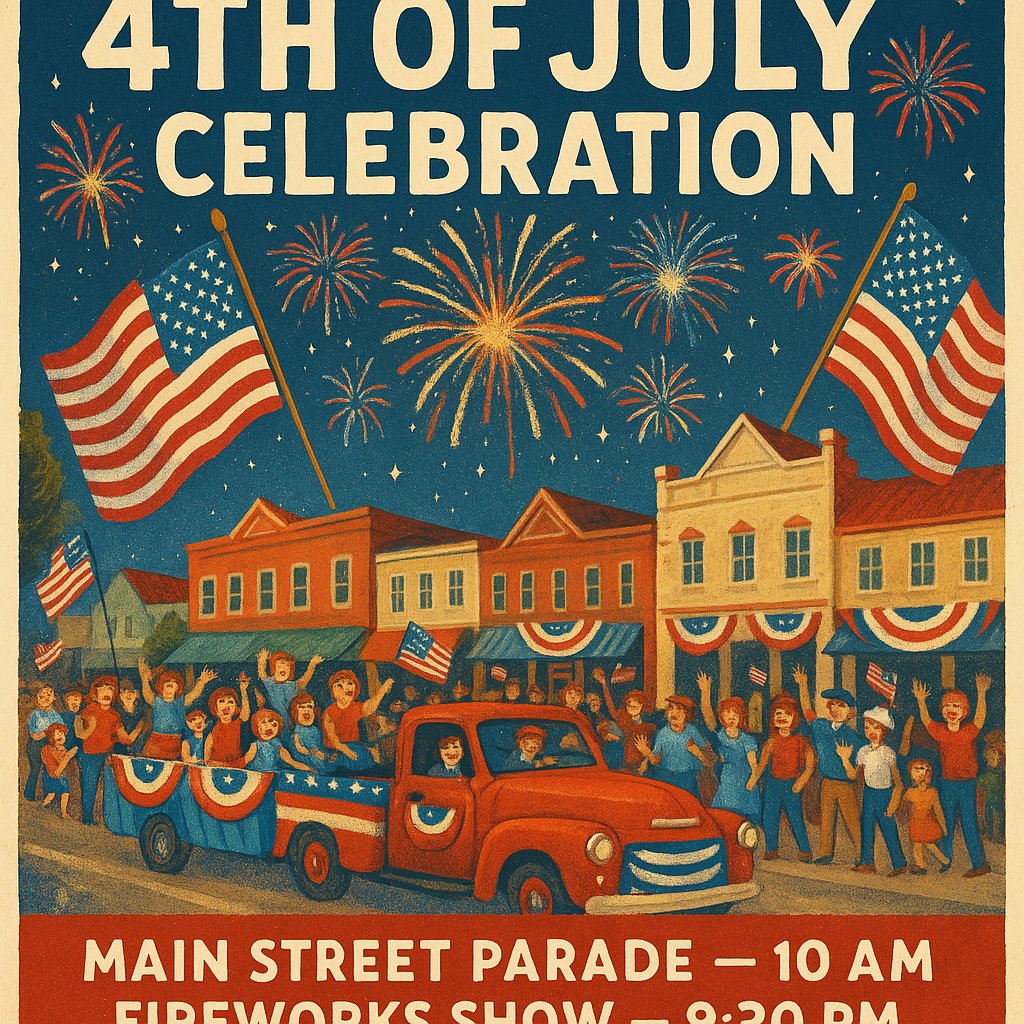 CityofFBGTX's tweet photo. 🎆🇺🇸 Independence Day in Fredericksburg! 🇺🇸🎆

🎉 Main Street Parade at 10 AM – nearly 100 patriotic floats! Watch live: https://t.co/Xt6ck9sxd5
🎇 Fireworks Show at 9:30 PM – lighting up the Texas sky!
#FBGTX #July4th #TexasHillCountry https://t.co/6s9eVantra