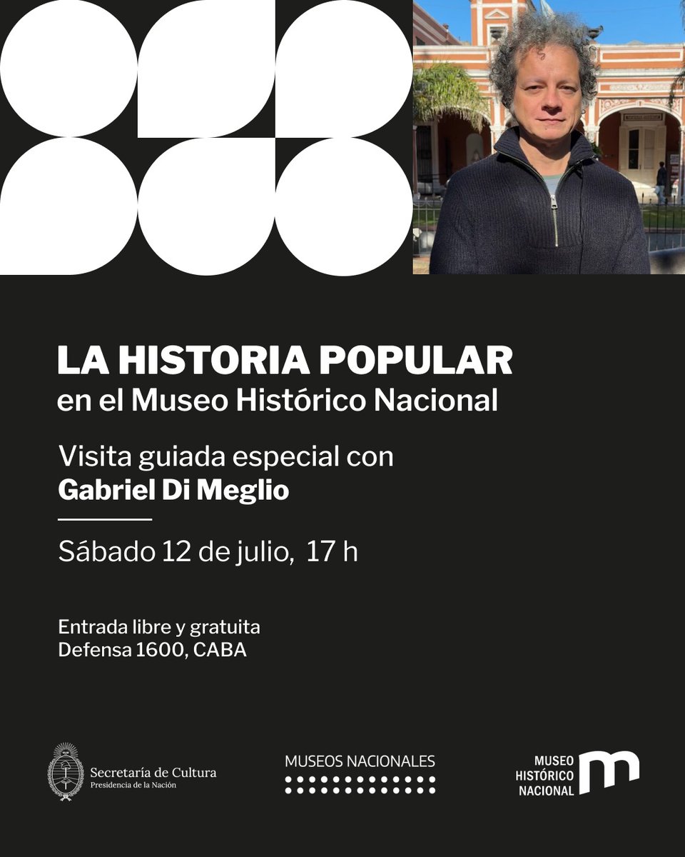 Recomiendo esta visita guiada (¿la última?) que dará Gabriel Di Meglio en la muestra "La Historia Popular".
Es el sábado de la semana próxima (el 12 de julio) a las 17.
En Parque Lezama.