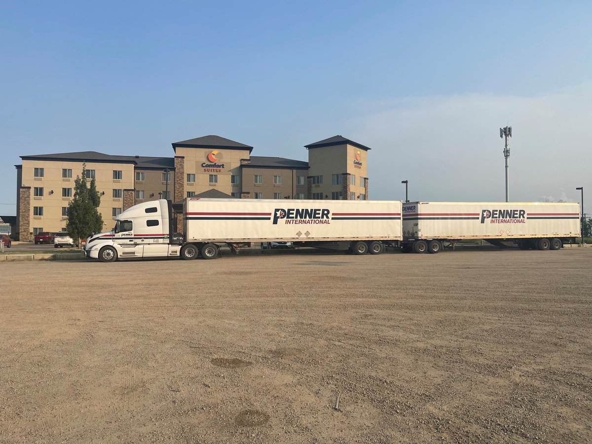 A quiet stop — just the truck, the road, and the open skies ahead.
