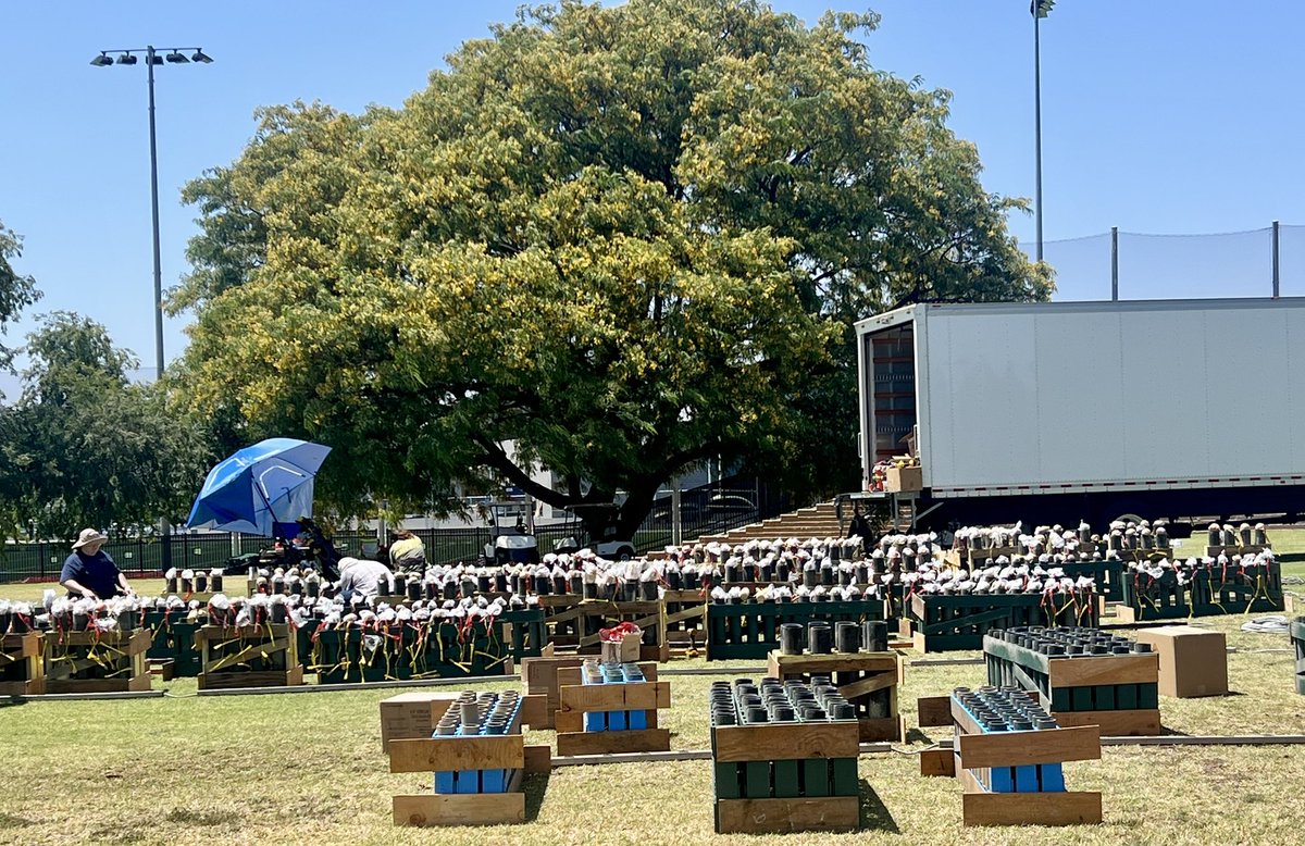 La Mirada City Fireworks Show LAUNCH site just about ready to launch at around 9 pm TONiGHT from the Golf Course! Thanks to all the city staff who do such a great job, as well as all the deputies, firefighters and other groups who work hard to make our July 3rd Celebration happen
