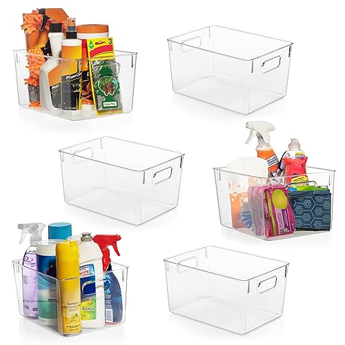 veronicaaaaaaah just got me ClearSpace Clear Plastic Storage Bins – Pantry Organizers &amp; Storage Containers, Cabinet Organizer - Home Organization Must Haves for Kitchen, Laundry Room, Office, Closet, Garage &amp; Freezer - 6 Pack via Throne. i'm so happy ;u; thank you!!