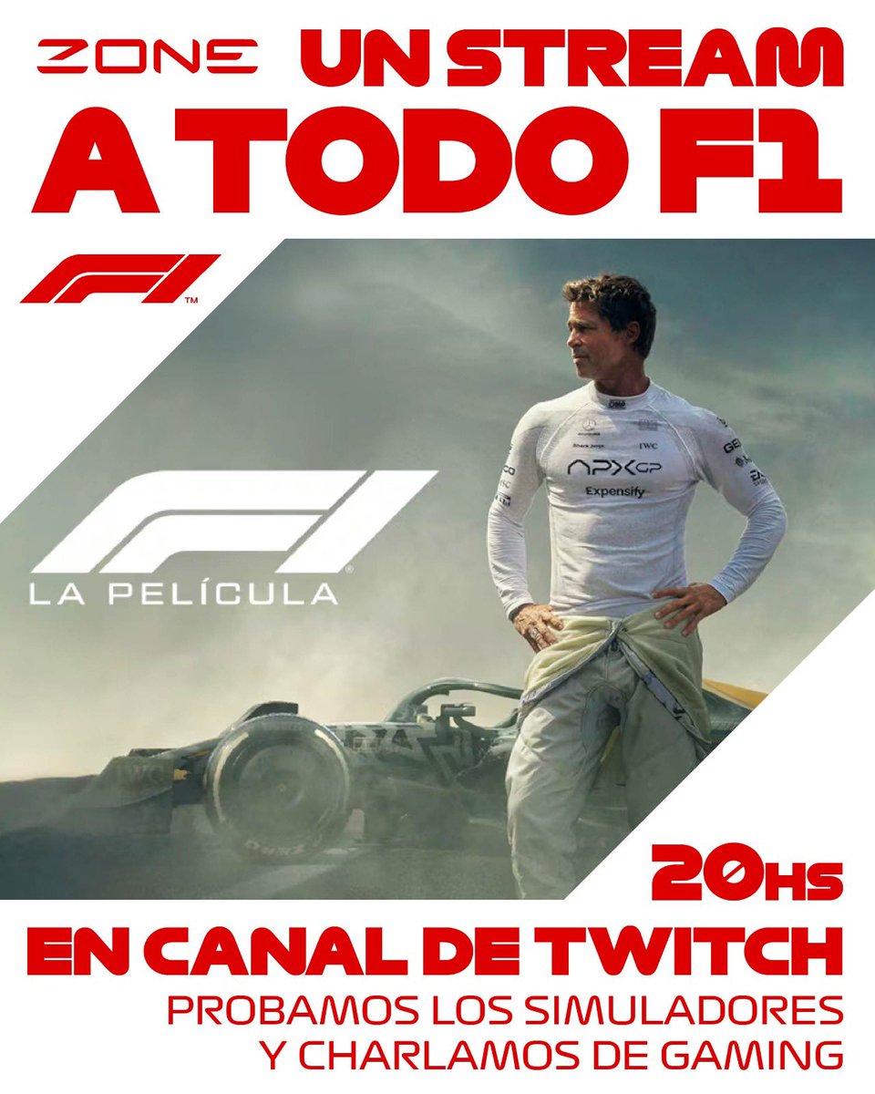 HOY TENEMOS TREMENDO STREAM 🔥🏎️

☝🏻Vienen nuestros embajadores a probar simuladores, hablar de #Formula1 , y a sortear tremendo premio! 

🏆Entradas para ir a ver la película + autos coleccionables 🤩

💪🏻 ¡No se lo pierdan! Hoy a las 20hrs acá: twitch.tv/zone_uy