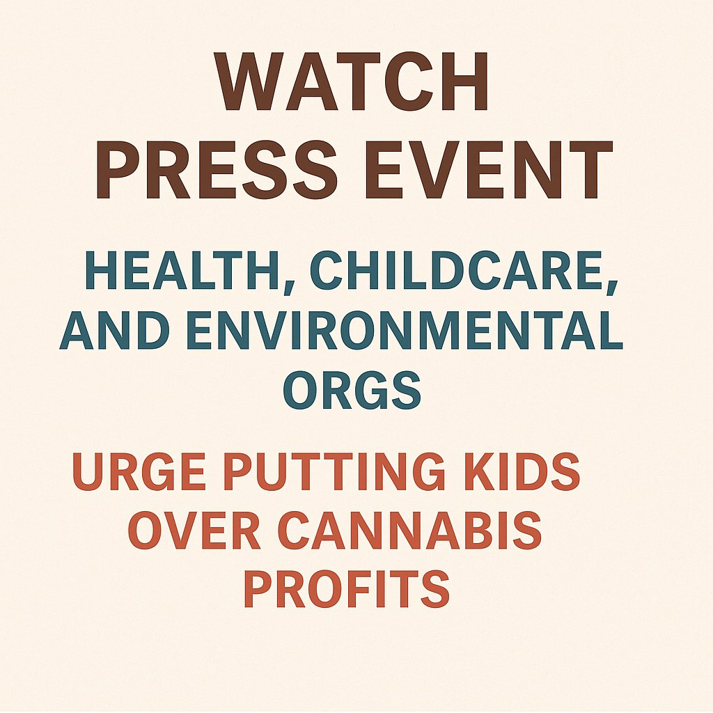 Watch our press event on the fight to protect $1.35B in #cannabis tax funding for youth, child care &amp; the environment.

#AB564 &amp; #AB8 break #Prop64’s promise. 100+ orgs urge CA to put kids over cannabis profits.

Watch: bit.ly/44dWFVv (type &amp;!6TyVCp to access recording)