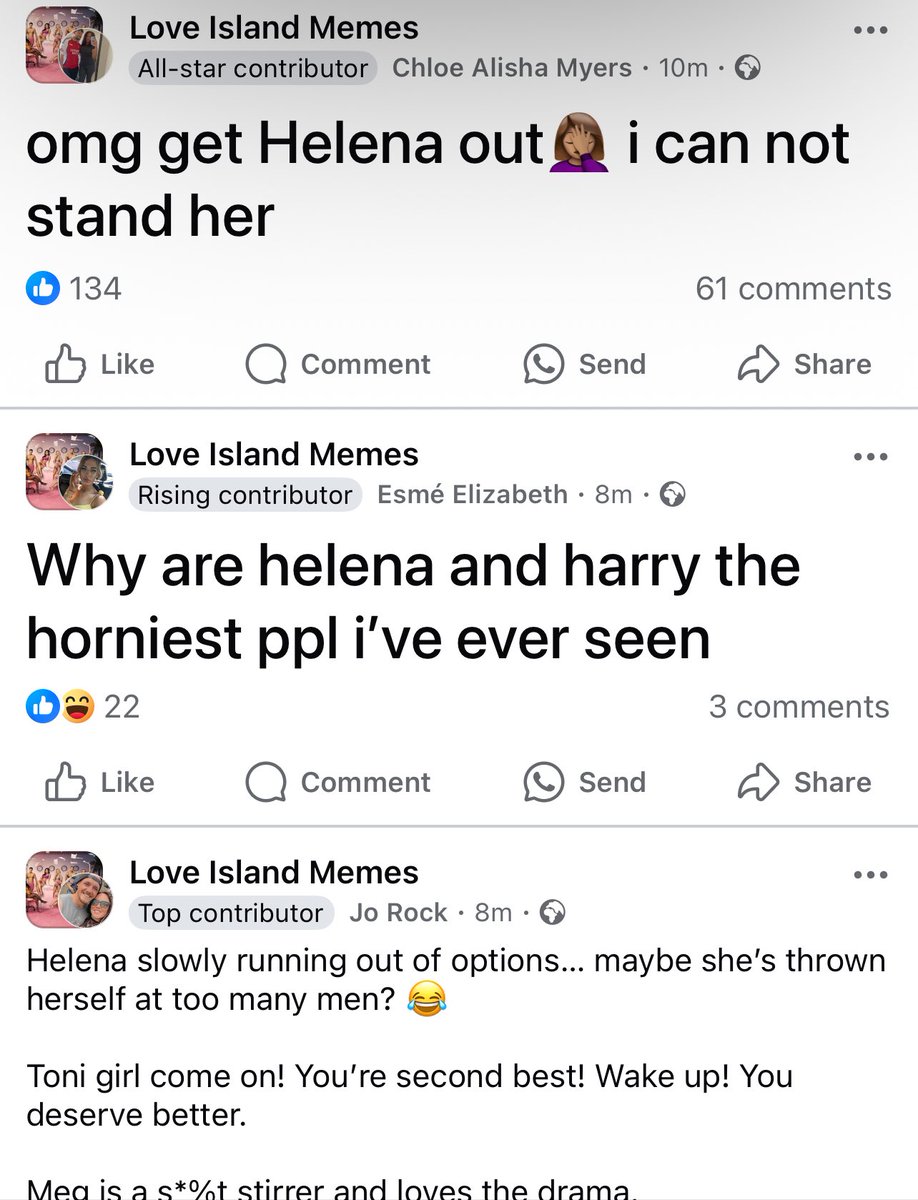 Helena even Facebook is tired 😭. Open the votes!!! #LoveIsland