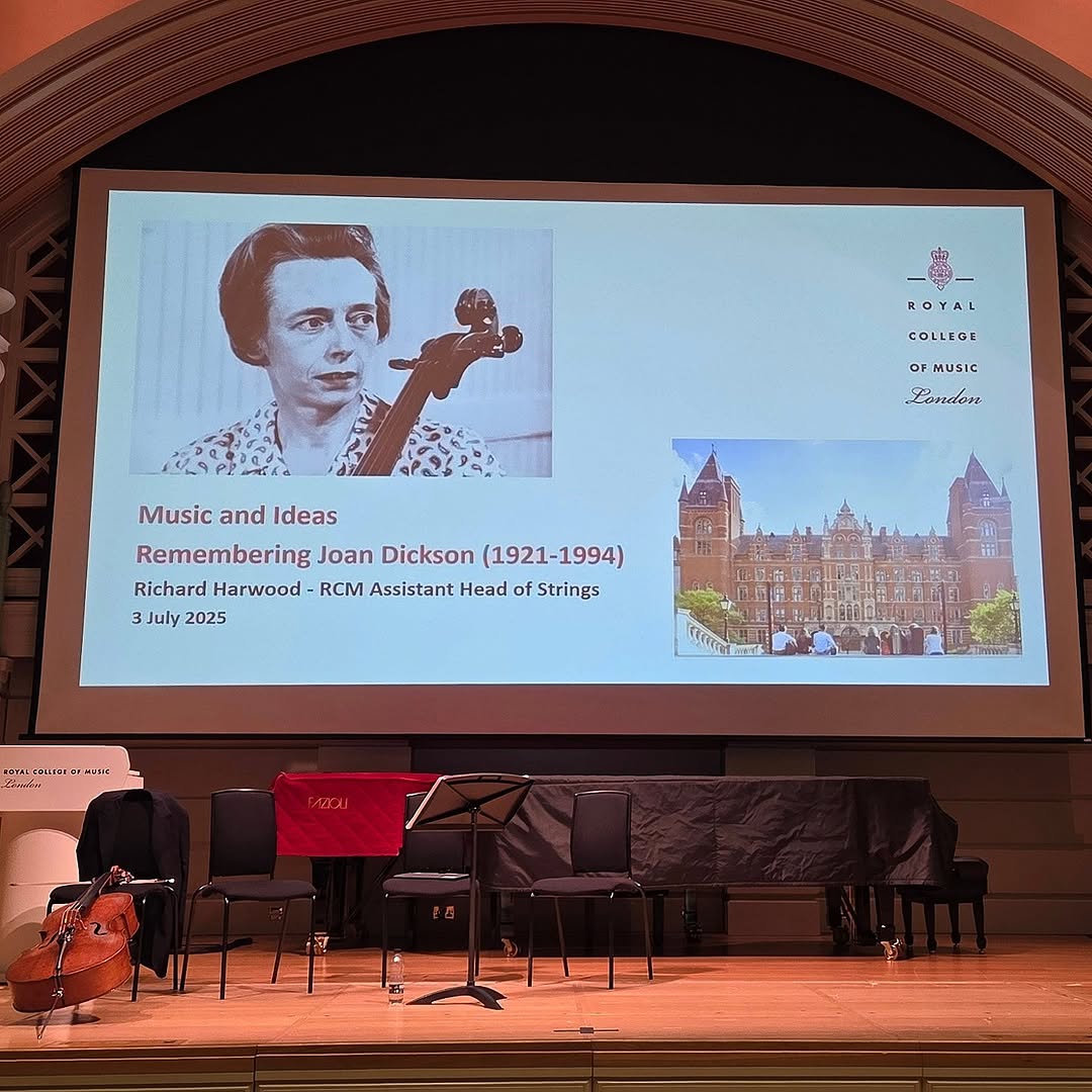 Richard Harwood (@harwoodonline) on Twitter photo I enjoyed giving a talk (& my first PP presentation) this evening <a href="/RCMLondon/">Royal College of Music</a> about Joan Dickson's life & legacy.
A lucky surprise that Steve Doane, over from the US, came w/ his family. I began studies w/ Steve immediately after Joan's death.
Many thanks to Dr. Ingrid Pearson! I enjoyed giving a talk (& my first PP presentation) this evening <a href="/RCMLondon/">Royal College of Music</a> about Joan Dickson's life & legacy.
A lucky surprise that Steve Doane, over from the US, came w/ his family. I began studies w/ Steve immediately after Joan's death.
Many thanks to Dr. Ingrid Pearson!