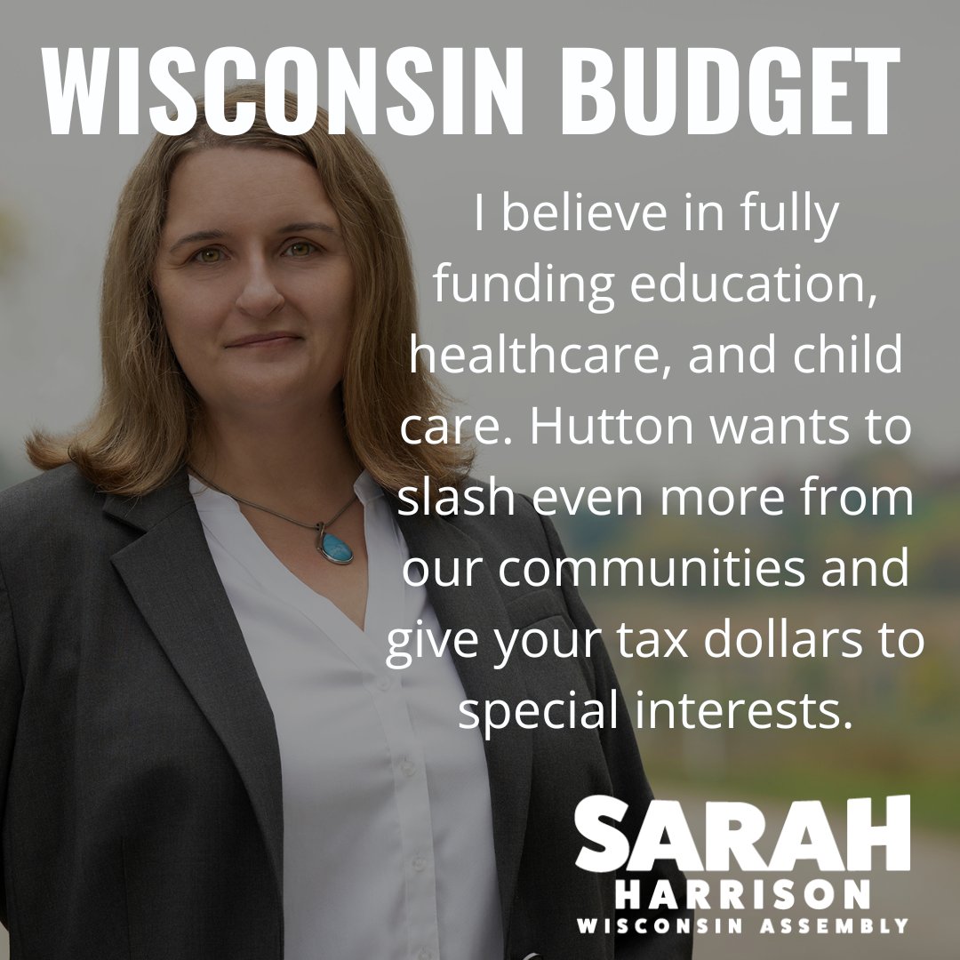 Last night, WI GOP rammed through a shameful budget—tabling 13 Dem amendments with no debate.

I’ll ALWAYS fight for schools, families &amp; healthcare. Rob Hutton voted no—but only because he wanted to cut even more.

✅ Send him home.
✅ Send me to Madison.

<a href="/WisDems/">Wisconsin Democrats</a> <a href="/Waukeshadems/">Waukesha County Dems🇺🇲</a>
