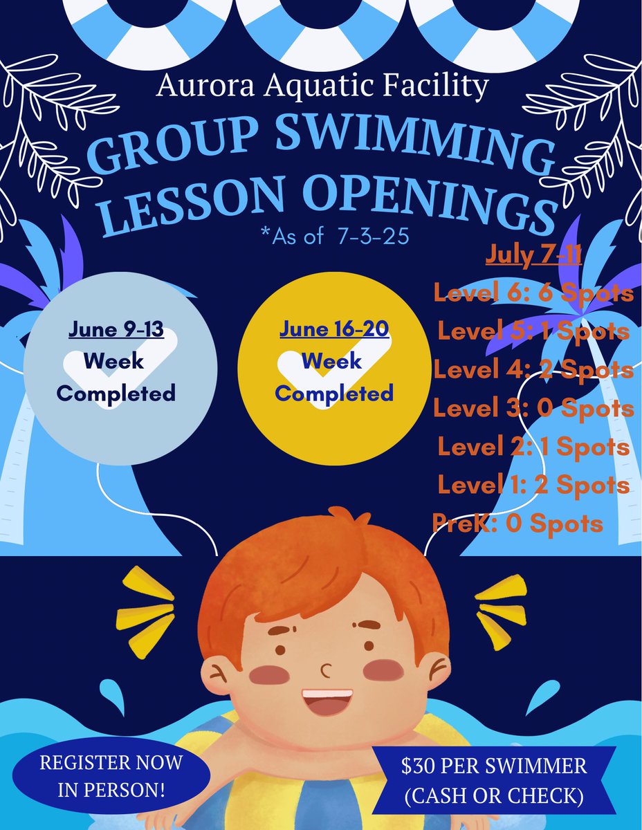Week 3️⃣ Group Swimming 🏊🏼 🏊🏼‍♀️Lessons start on Monday and we still have availabity! Stop by in person to enroll you swimmer! Cash 💵/Checks accepted!