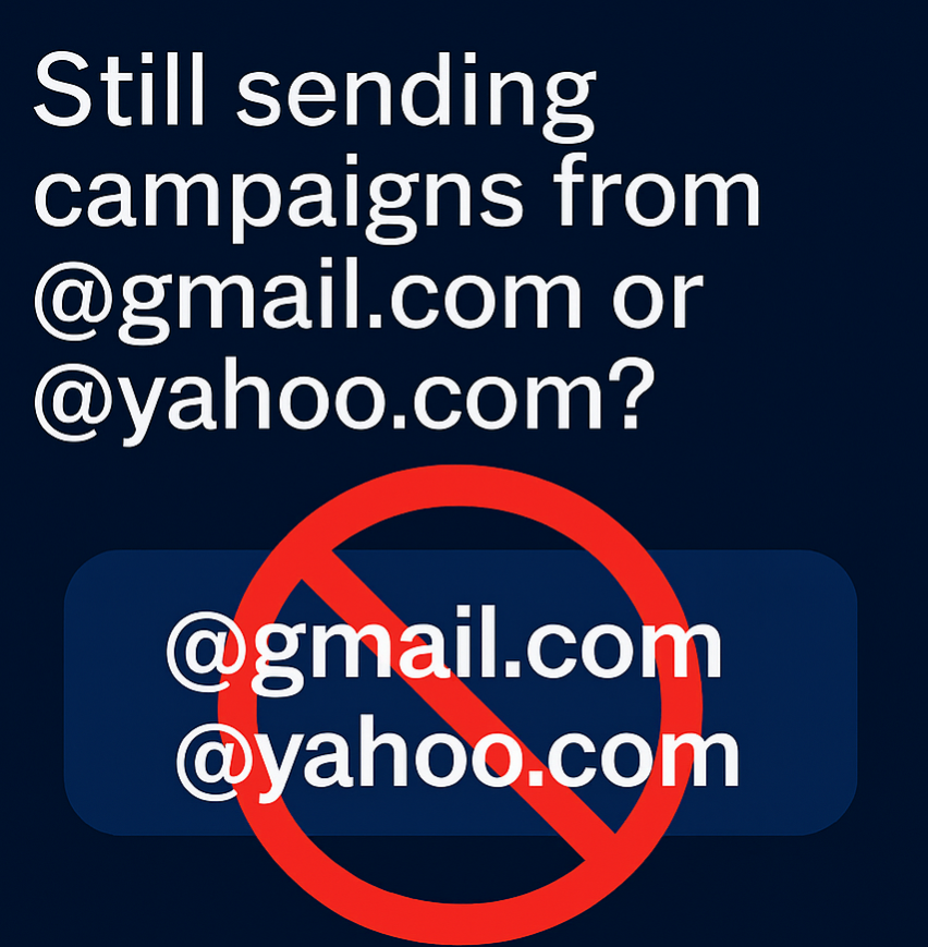 360TechUSA1's tweet photo. 📩 We get this question a lot:
 “Why are my marketing emails ending up in spam if I only send a few?”
📉 If you're sending from a free email address like @gmail.com, you can't authenticate with SPF, DKIM, or DMARC—and that’s a fast track to the spam folder.
✅ Use a custom domain to build trust, protect your brand, and land in the inbox, not the junk bin.  https://t.co/UdwKoRw5Cz