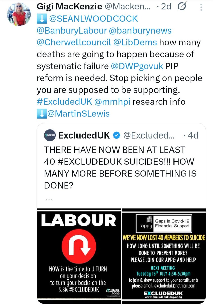 ExcludedFighter's tweet image. It is now 12 months since you was first asked to assist many of your constituents across #Banbury @SEANLWOODCOCK, so what will it take for you to rise up and join 69 MPs who have now signed upto @switherdenMP APPG for their own #ExcludedUK??

@banburynews 
x.com/switherdenMP/s…