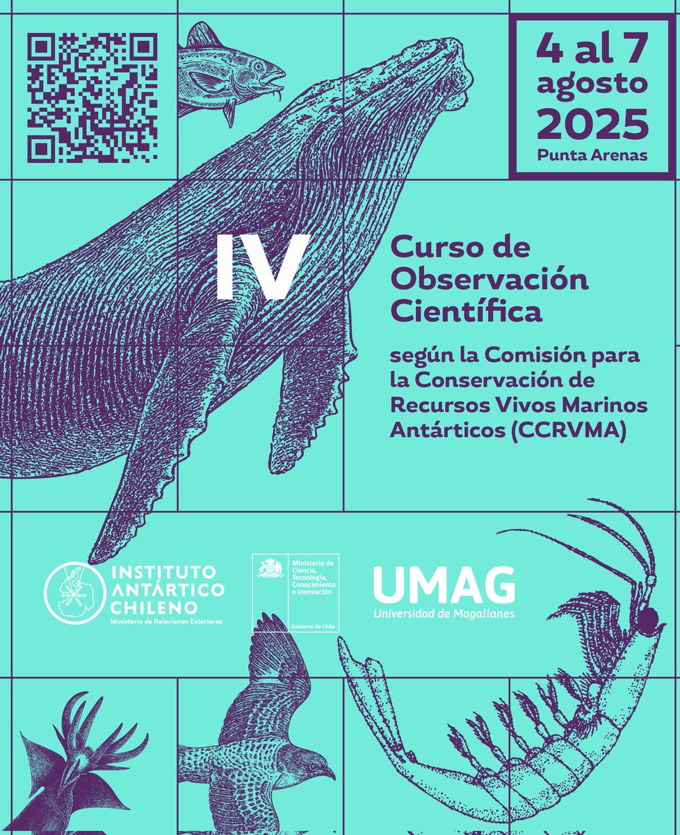inach_gob's tweet image. 🇦🇶🇨🇱 INACH invita a profesionales de biología marina, ingeniería pesquera, acuicultura, y carreras afines, a postular al IV curso para el Sistema Internacional de Observación Científica para la CCRVMA.
inach.cl/postulaciones-…