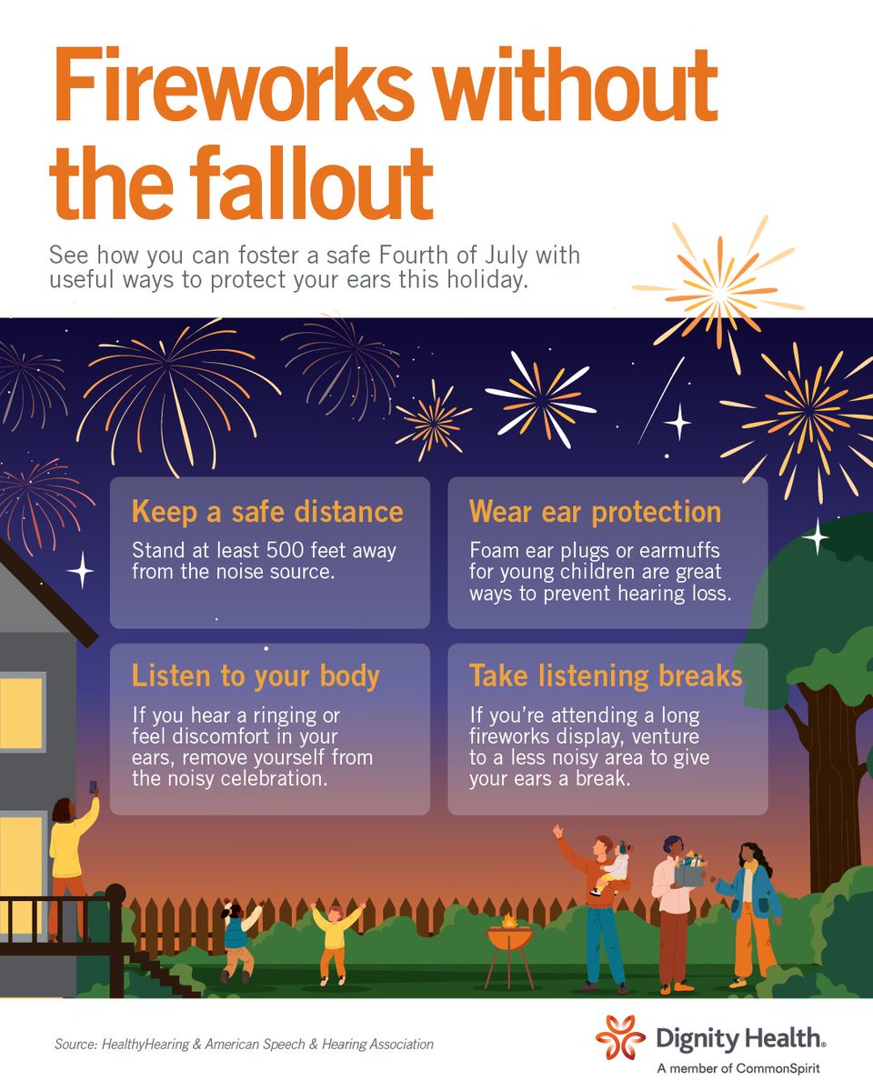 Fireworks may wow our eyes, but those dazzling lights in the sky emit sound at levels that can damage your hearing.

However, you don’t have to skip out on this summer activity. Knowing how to protect your hearing can ensure you and your little ones stay safe and sound.