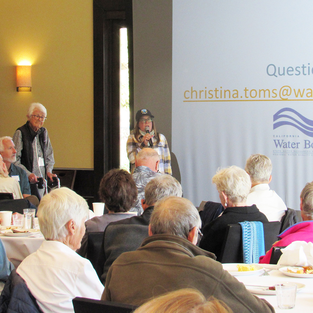 MCL_Marin's tweet photo. Marin Conservation League members and guests who attended the Business-Environment Breakfast on June 20 at McInnis Park Clubhouse were treated to an informative presentation by Christina Toms, P.E. Ecological Engineer with the S.F. Bay Regional Water Quality Control Board. https://t.co/HOBVZ3AFLt