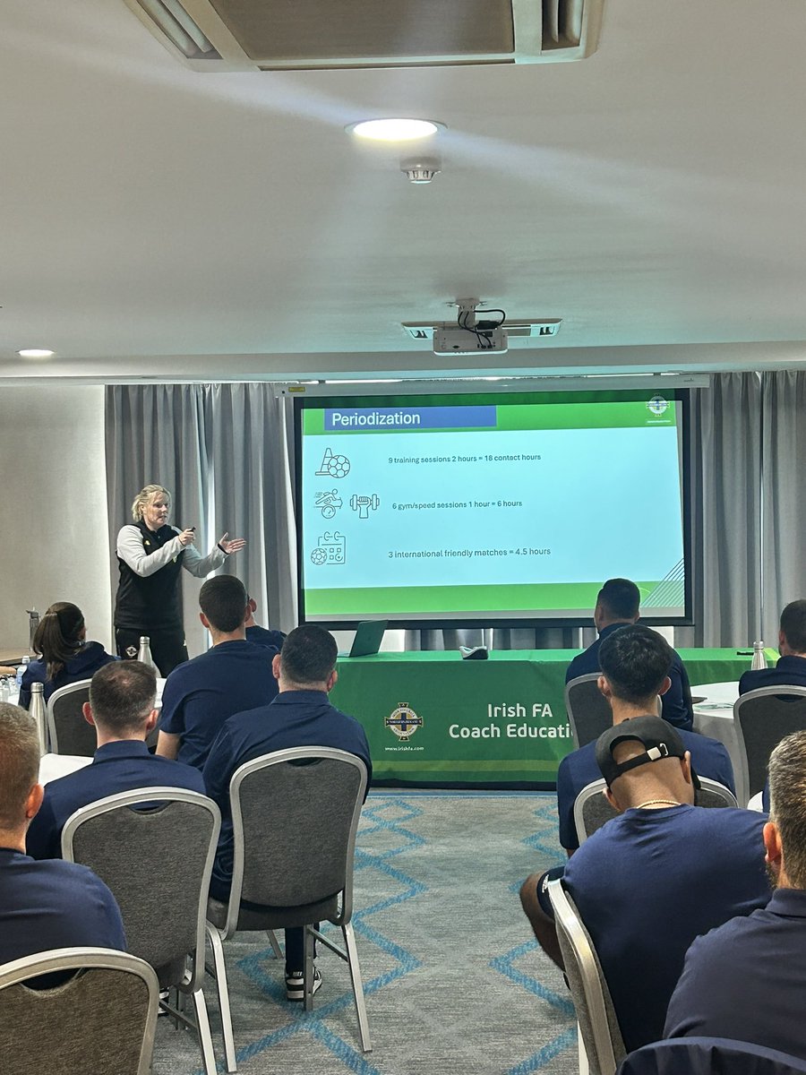 IFACoachEd's tweet photo. Great to have the NI Women’s U17 &amp; U19 Manager Gail Redmond with us today delivering a brilliant session for our UEFA B Diploma coaches. #irishfacoached https://t.co/p6FXEKZsRP