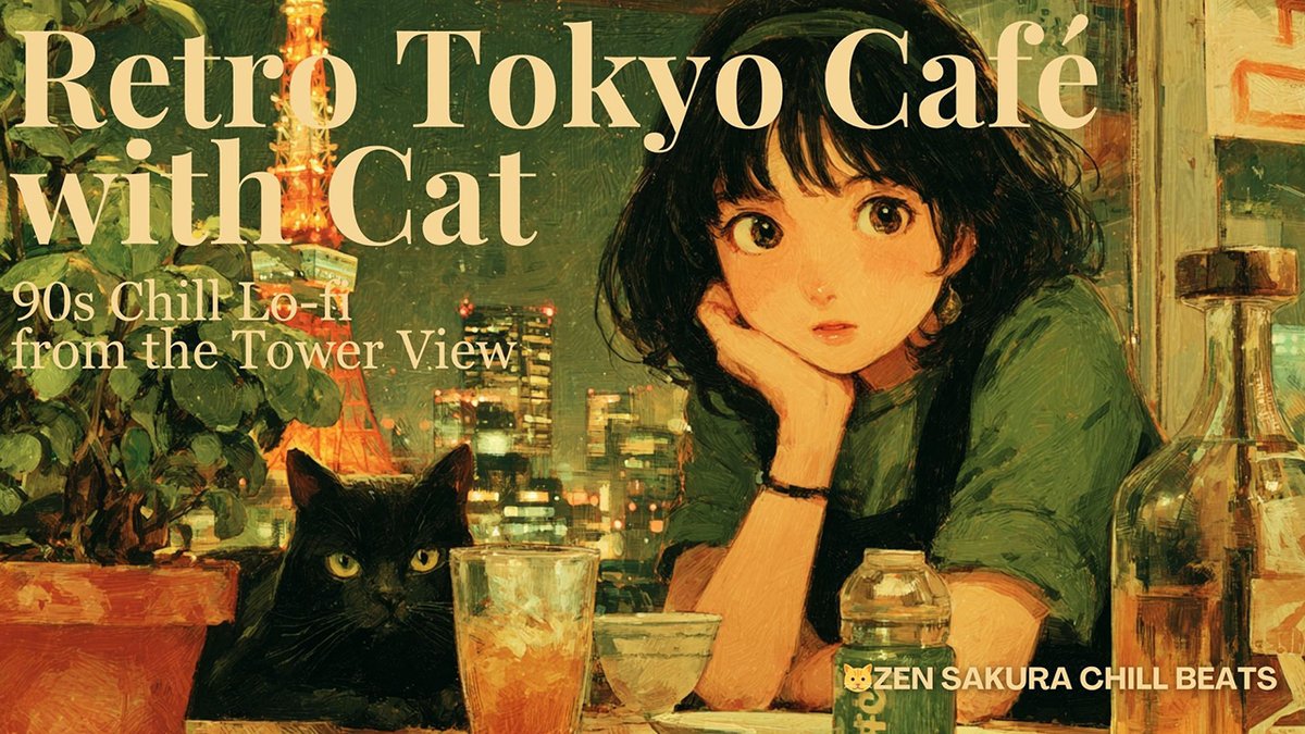 SakuraBeat12224's tweet photo. 🐈‍⬛ A quiet night in Tokyo.

Retro café vibes, the soft glow of Tokyo Tower, and a sleepy black cat by your side.

Chill 90s-inspired lo-fi beats for relaxing, focusing, or simply feeling nostalgic.
🎧 Listen now
 https://t.co/tYkVbFt2JX
#RetroLoFi #TokyoNightVibes #LoFiWithCats https://t.co/Y2NK6JWy5V