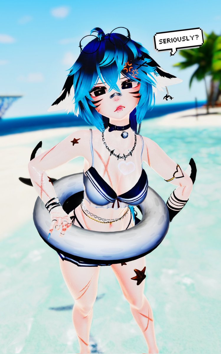 What do you mean I have to wear this floatie!? 

You think I can't heccin' swim!??