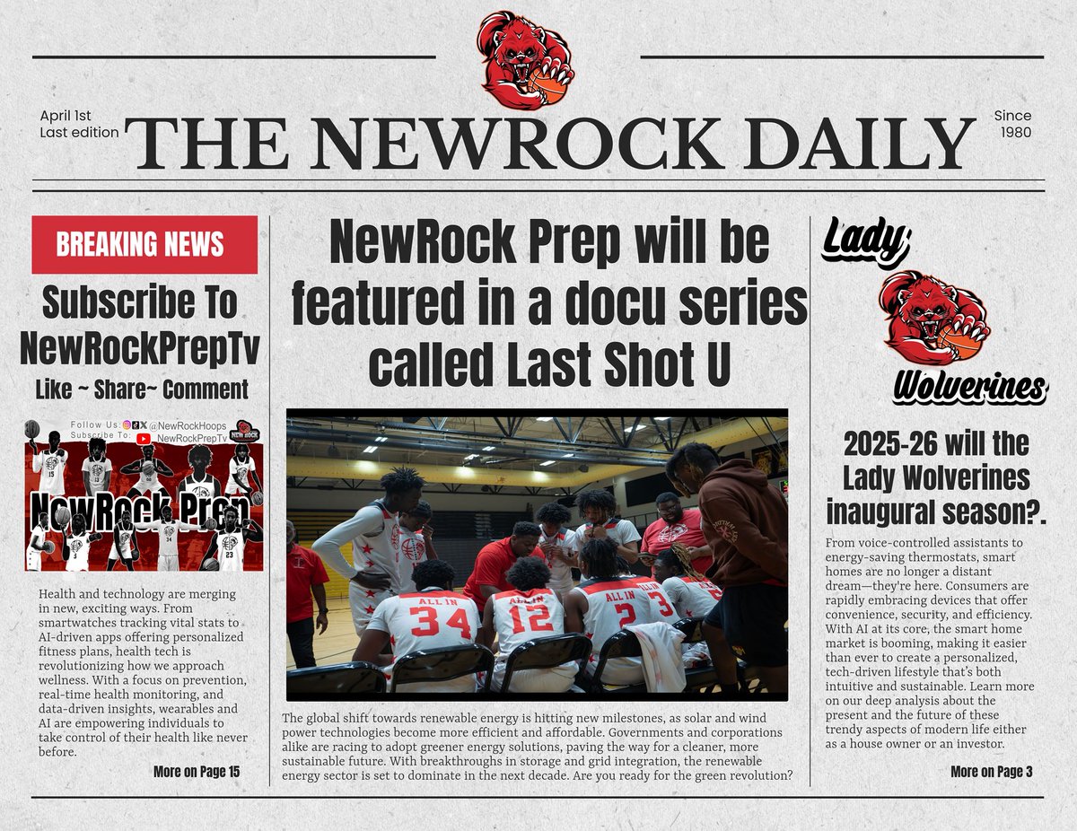 Subscribe to NewRockPrepTv and watch Last Shot U, NewRock Prep Basketball (Men &amp; Women) and NewRock Prep weekly Coaches Show this October.