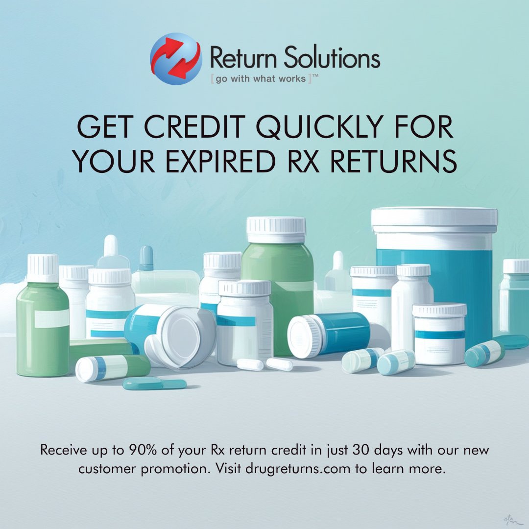 Get quicker credit with Return Solutions’ OneCheck Select, offering fast credit with easy tracking. AAP Members can receive up to 90% of their first return’s value within 30 days through Return Solutions’ new customer promotion. Learn more at drugreturns.com/home/aap/.