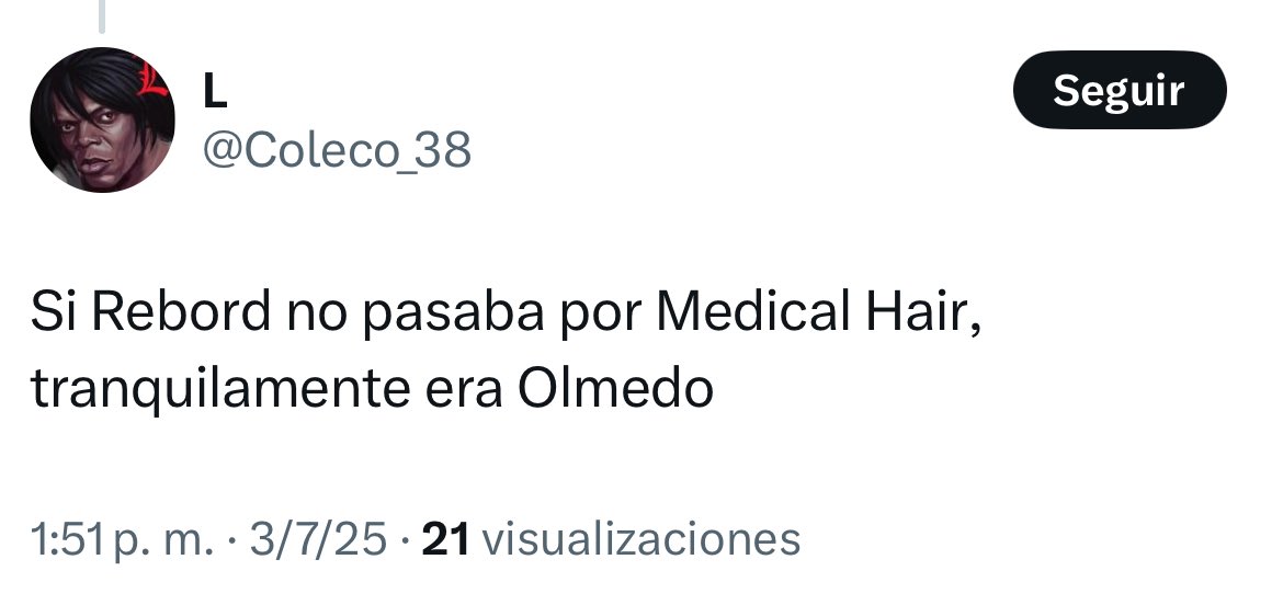 Era Olmedo,  pasa que estaba en modo Manosanta.